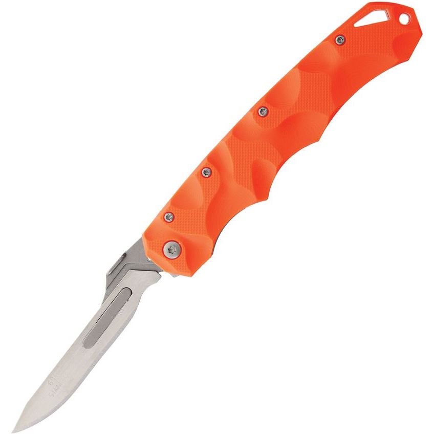 Havalon Quik-Change Orange Zytel Skinner Linerlock Folding Pocket Knife