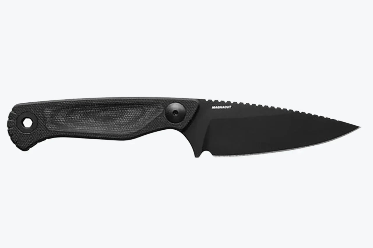 Benchmade Dacian Pocket Fixed Blade Knife 3.54" CPM-MagnaCut Black Spear Point Blade Black Canvas Micarta Handles 203BK-02 - NORTH RIVER OUTDOORS