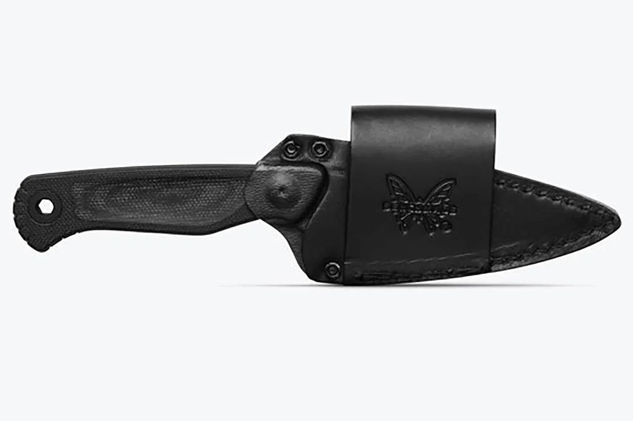 Benchmade Dacian Pocket Fixed Blade Knife 3.54" CPM-MagnaCut Black Spear Point Blade Black Canvas Micarta Handles 203BK-02 - NORTH RIVER OUTDOORS