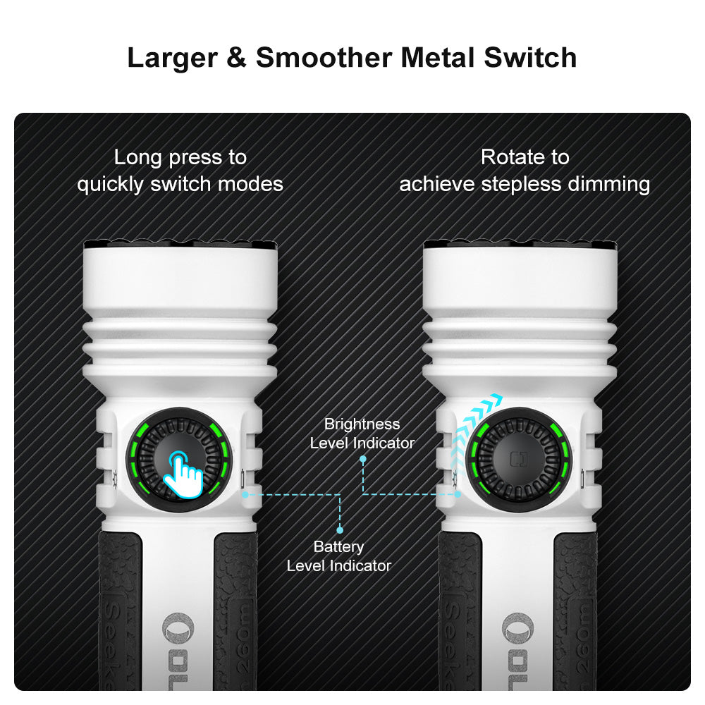 OLIGHT Seeker 4 Pro Rechargeable High Power Flashlight 4600 Lumens USB C