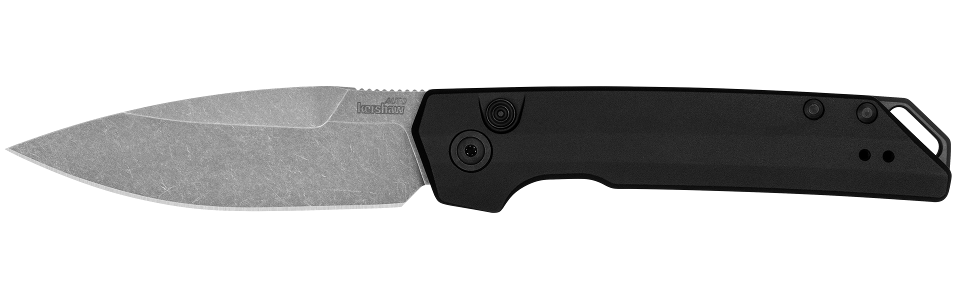 Kershaw 7038 Auto Launch Iridium Folding Knife 3.45" MagnaCut Spear Point Blade Black Handles