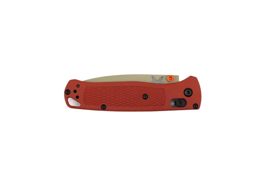 Benchmade 535TN-10 Bugout AXIS Folding Knife 3.24" S30V Desert Verde Cerakote Plain Blade, Rust Orange Grivory Handles - NORTH RIVER OUTDOORS
