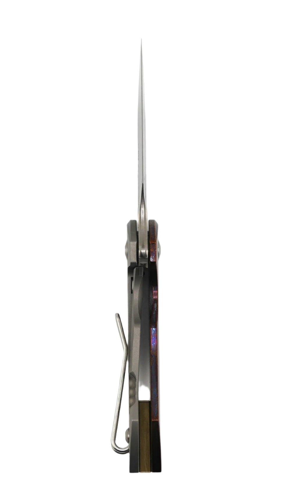 Custom GiantMouse ACE Riv Ti Framelock Single Side Heat Anodized Titanium Folding Knife - NORTH RIVER OUTDOORS