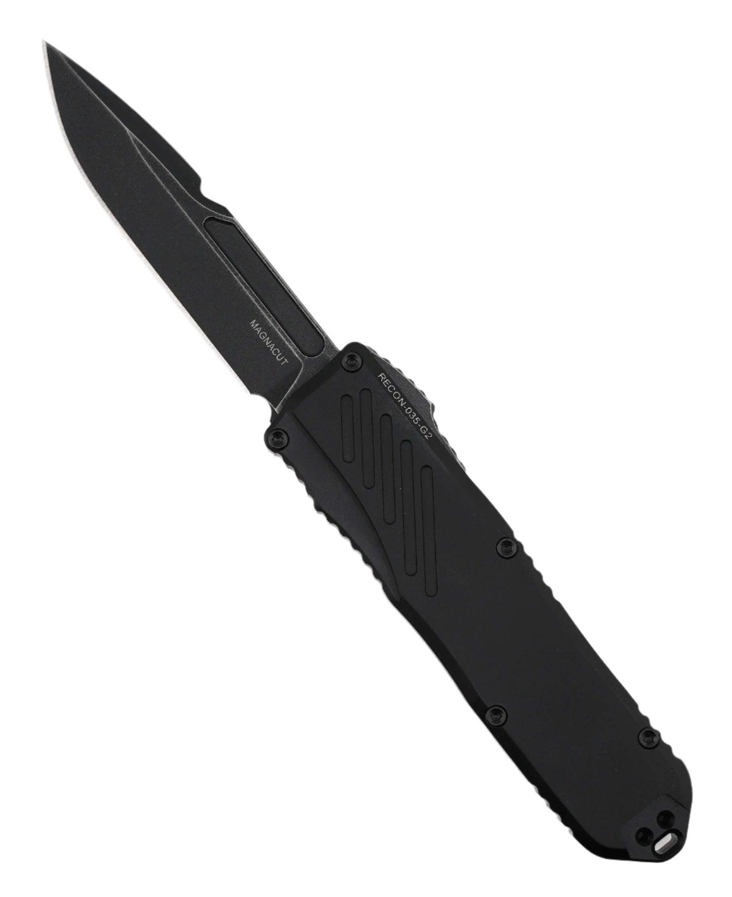 Guardian Tactical RECON-035 G2 Single Edge MagnaCut Dark Stonewash Blade Black Handle - NORTH RIVER OUTDOORS