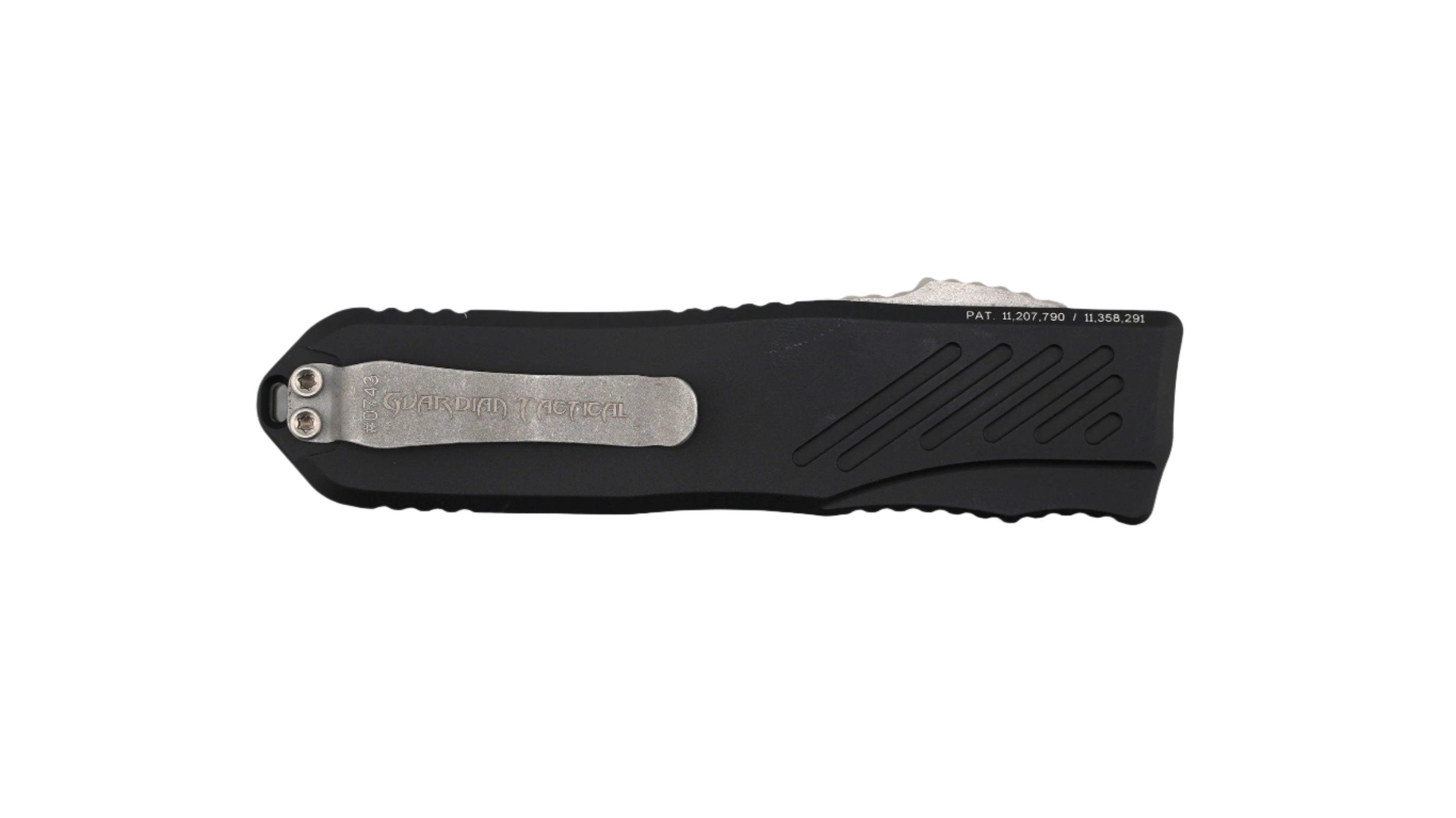 Guardian Tactical RECON-035 G2 Single Edge MagnaCut Stonewash Blade Black Handle - NORTH RIVER OUTDOORS