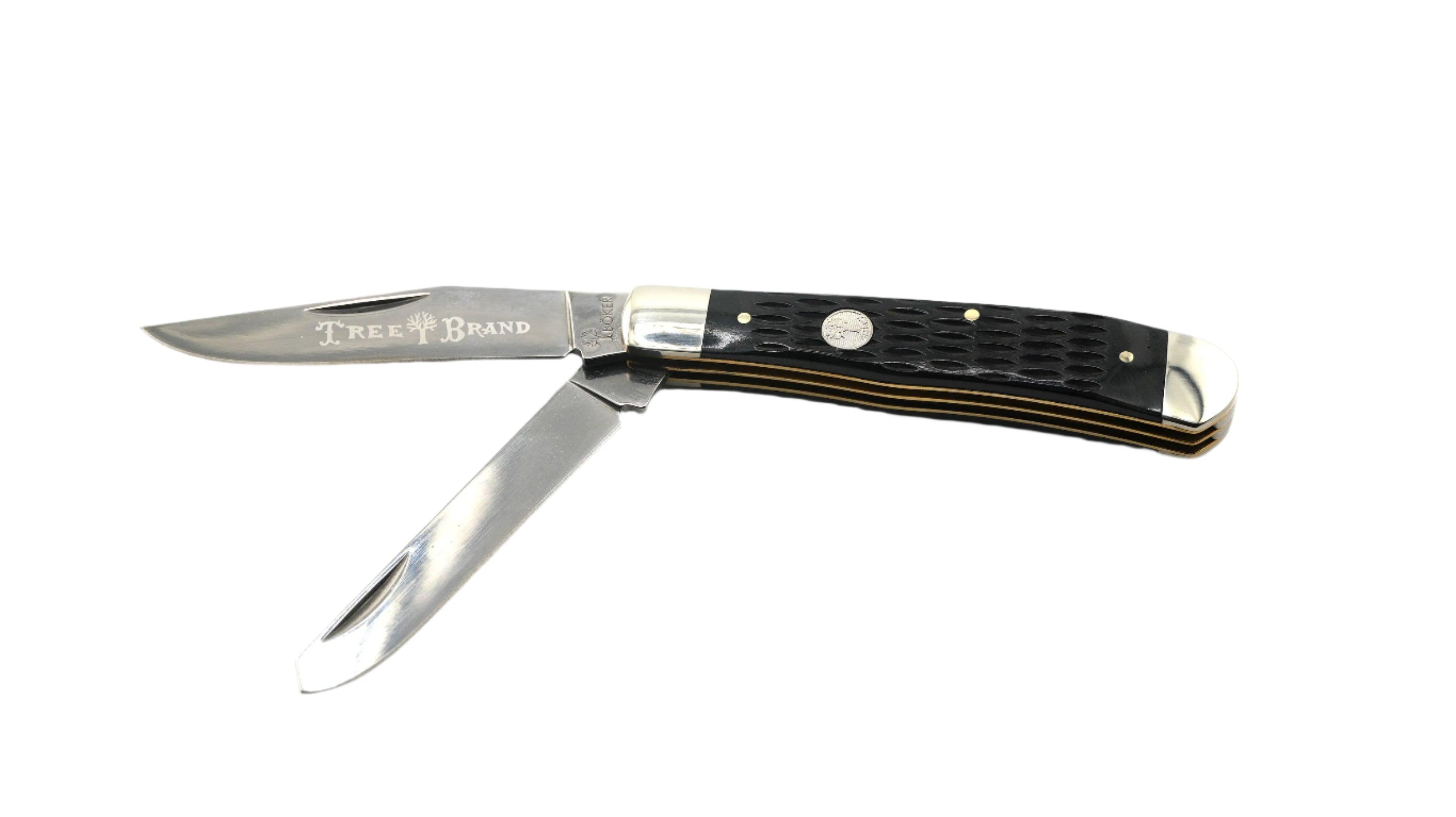 Boker Traditional Series 2.0 Trapper w/ Jigged Black Bone Handles D2 Plain Edge Blade Slipjoint 110824 - NORTH RIVER OUTDOORS