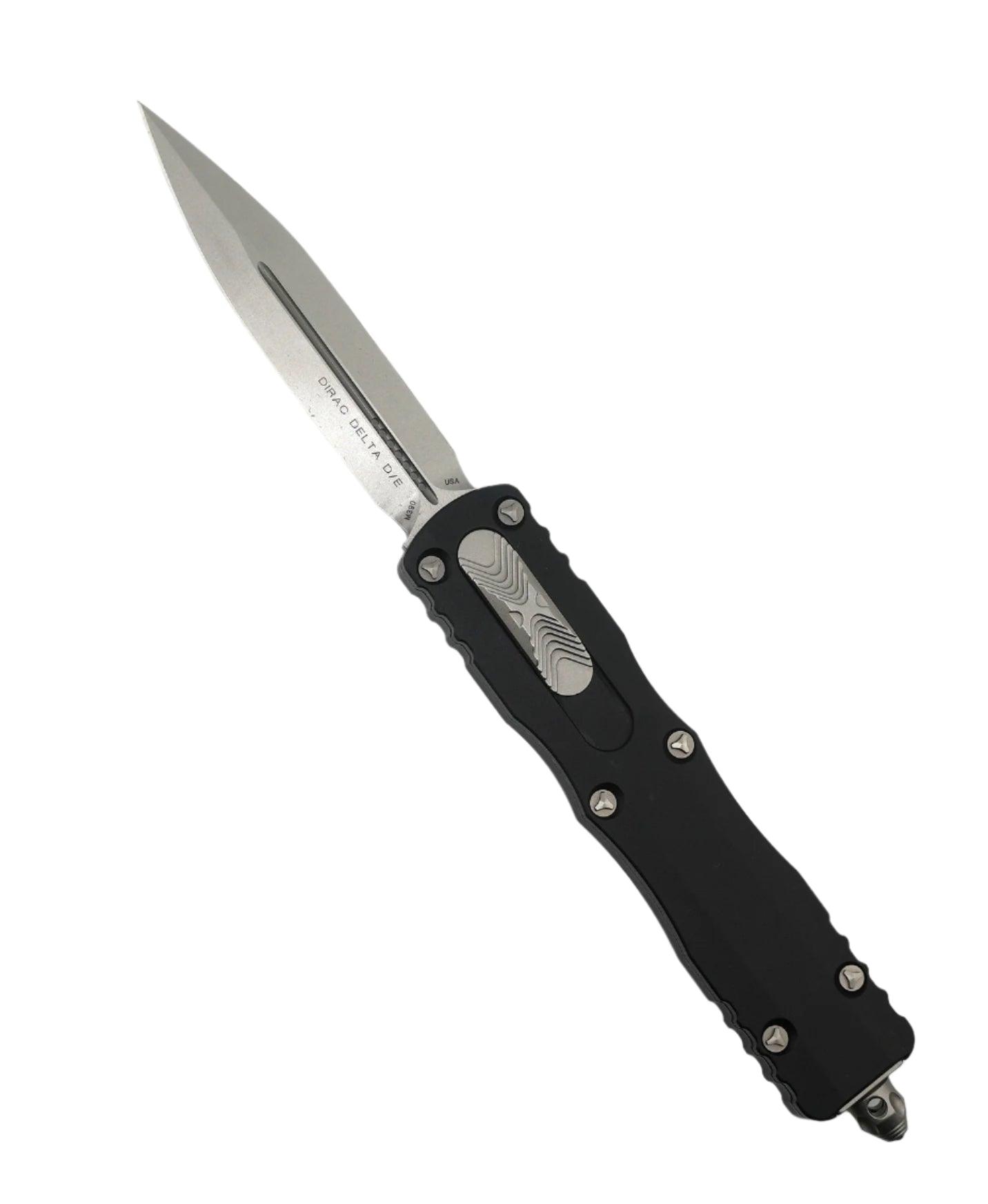 Microtech 227-10 Dirac Delta D/E - Black Handle - Stonewashed - NORTH RIVER OUTDOORS