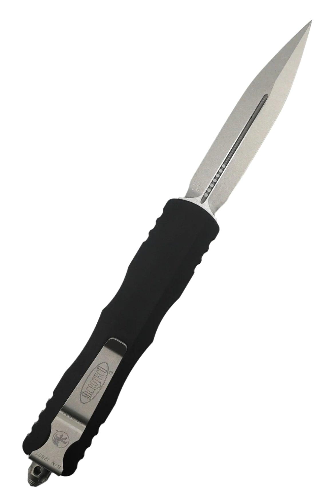 Microtech 227-10 Dirac Delta D/E - Black Handle - Stonewashed - NORTH RIVER OUTDOORS