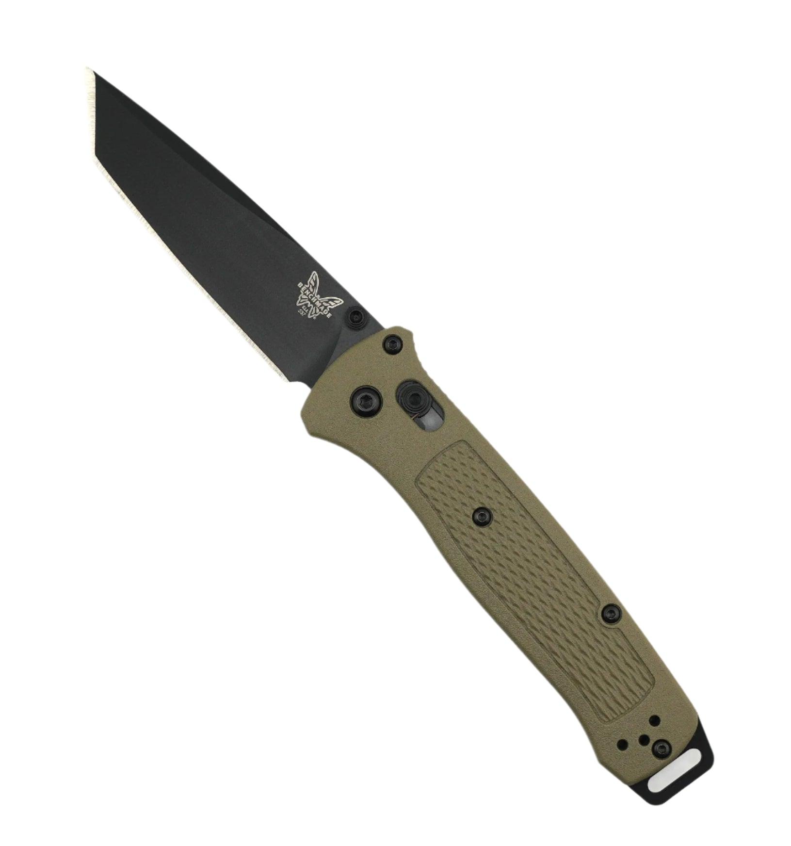 Benchmade 537BK-06 Bailout Axis Folding Knife 3.38" CPM-S30V Black Tanto w/ Ranger Green Grivory handles - NORTH RIVER OUTDOORS