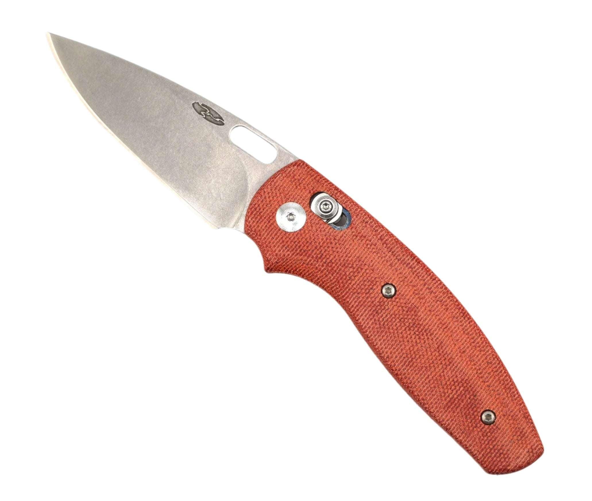 TRM BullDog River-Lok Autumn Orange Micarta 3D Contoured Smooth Stonewashed 20CV - NORTH RIVER OUTDOORS