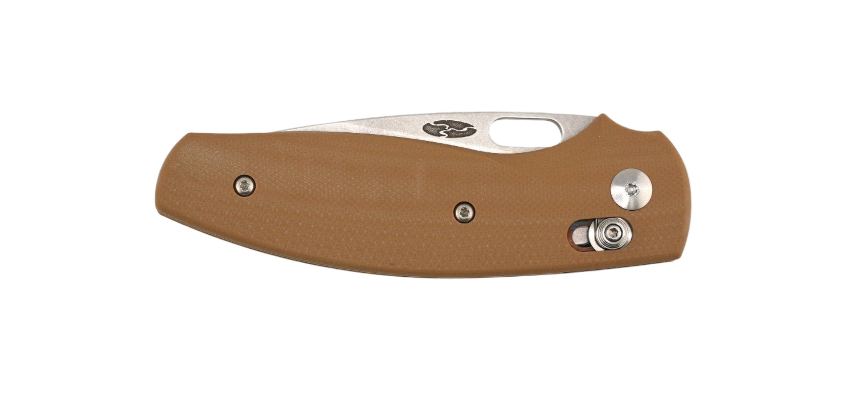 TRM BullDog River-Lok Coyote Brown G10 3D Contoured Smooth Stonewashed 20CV - NORTH RIVER OUTDOORS