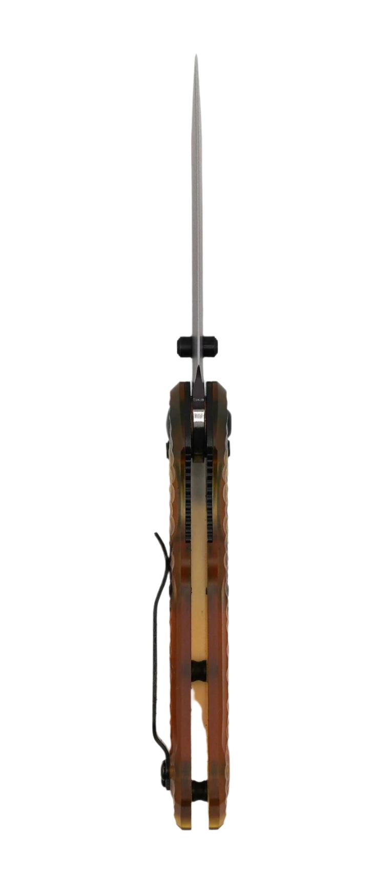 Benchmade SHOT Show 2025 Limited Edition Mini Freek 565PL-2501 Folding Knife 3" CPM-M4 Amethyst Cerakote Drop Point Plain Blade w/ Amber ULTEM Handles - NORTH RIVER OUTDOORS