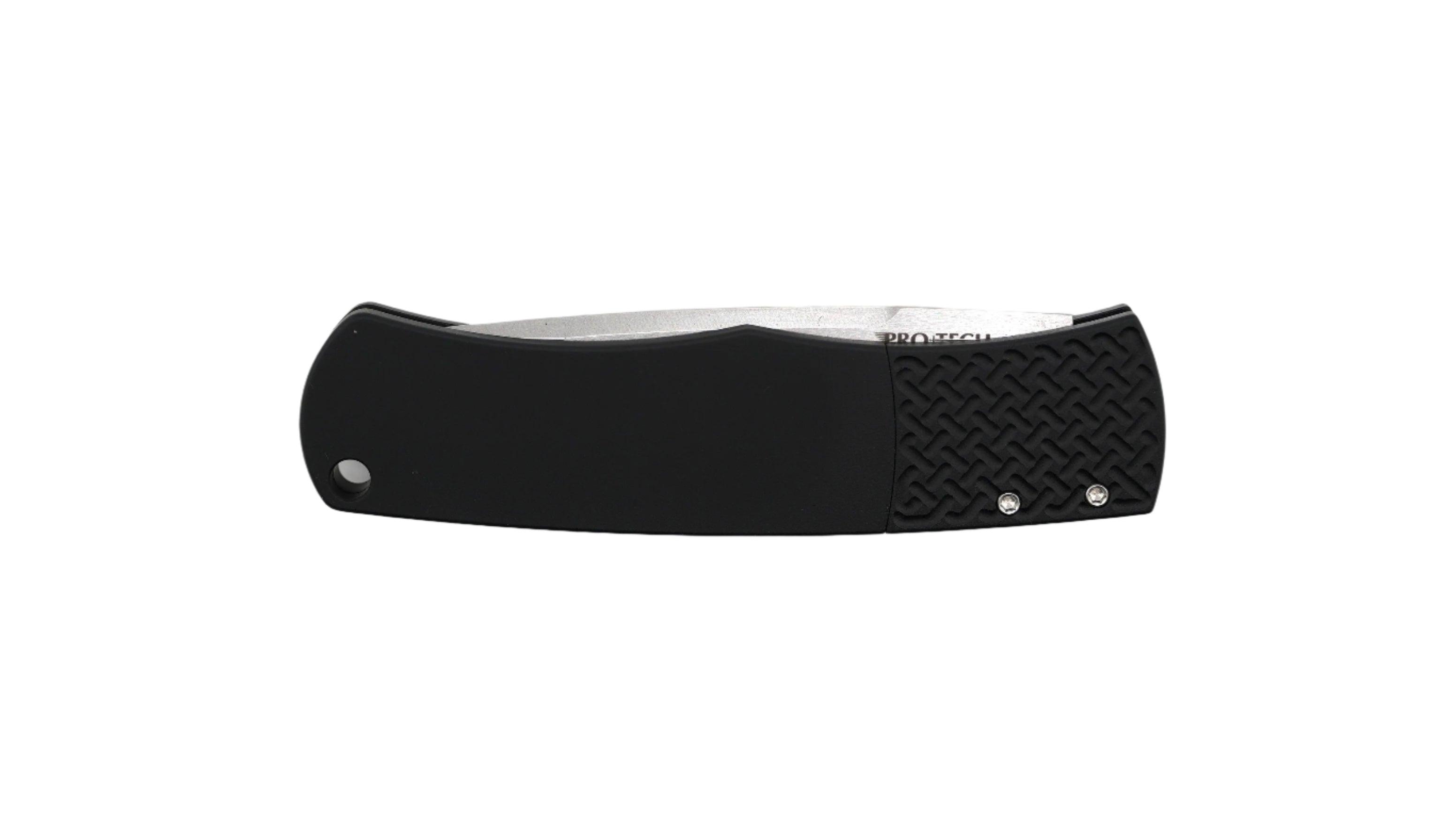 Pro-Tech Magic "Whiskers" BR-1.3 Auto Stonewash Blade Textured Bolster Black Handle - NORTH RIVER OUTDOORS