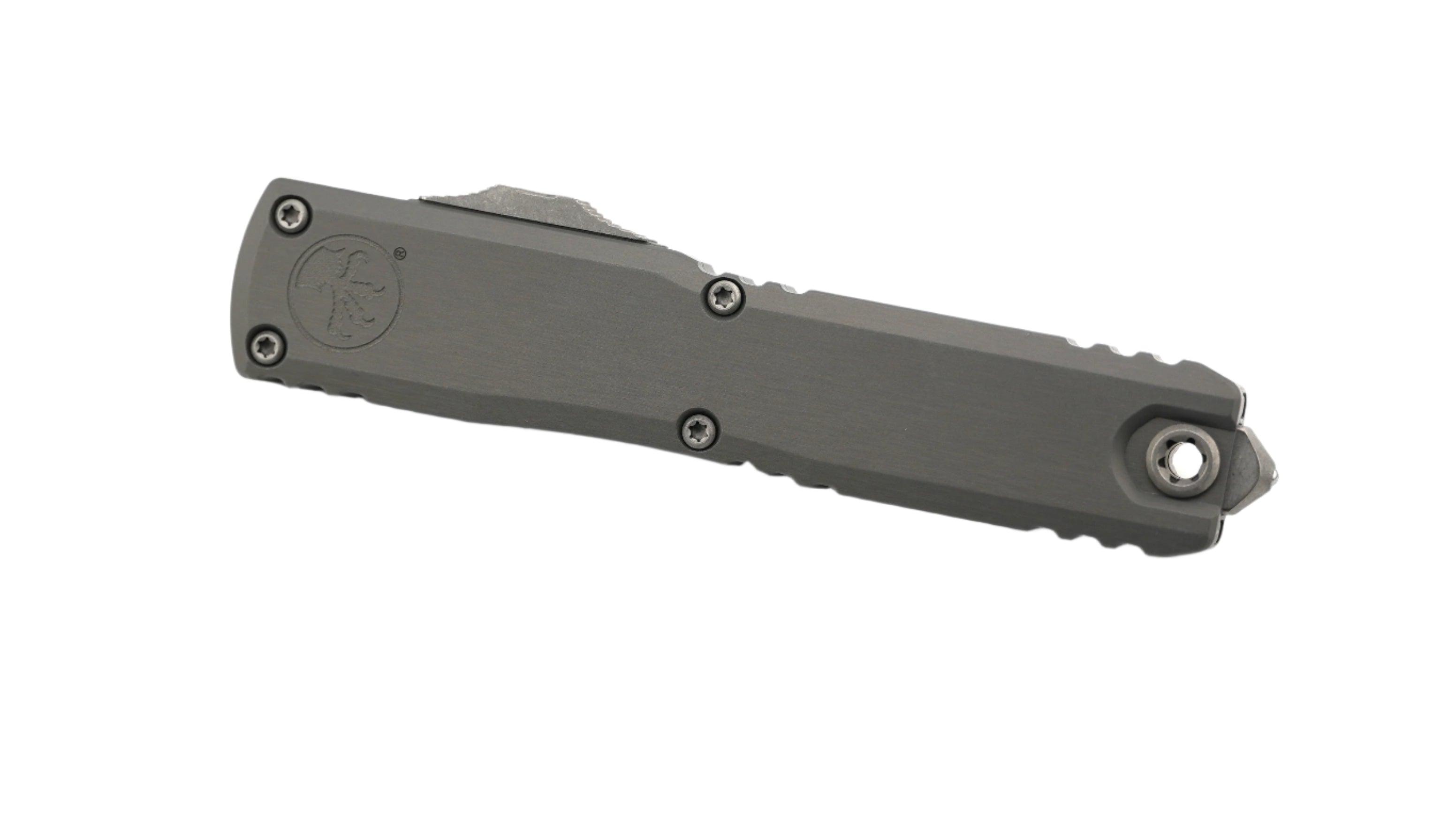 Microtech 1121-11APNC Ultratech ZBP Apocalyptic Partially Serrated Drop Point w/ Natural Clear Aluminum Handles - NORTH RIVER OUTDOORS