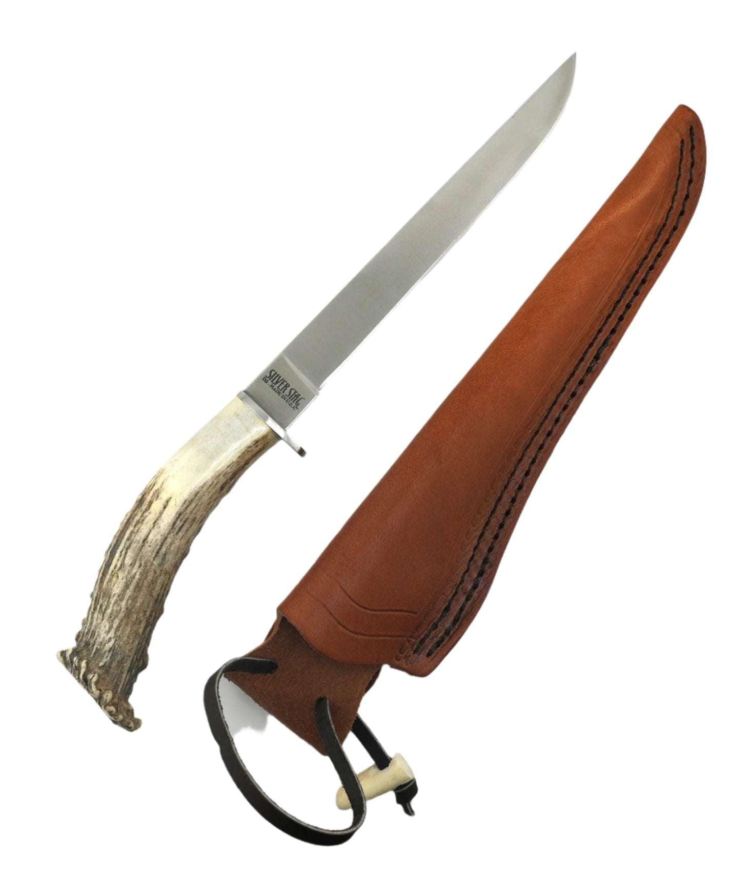 Silver Stag Short Alaskan Fillet Knife Crown Handle - NORTH RIVER OUTDOORS