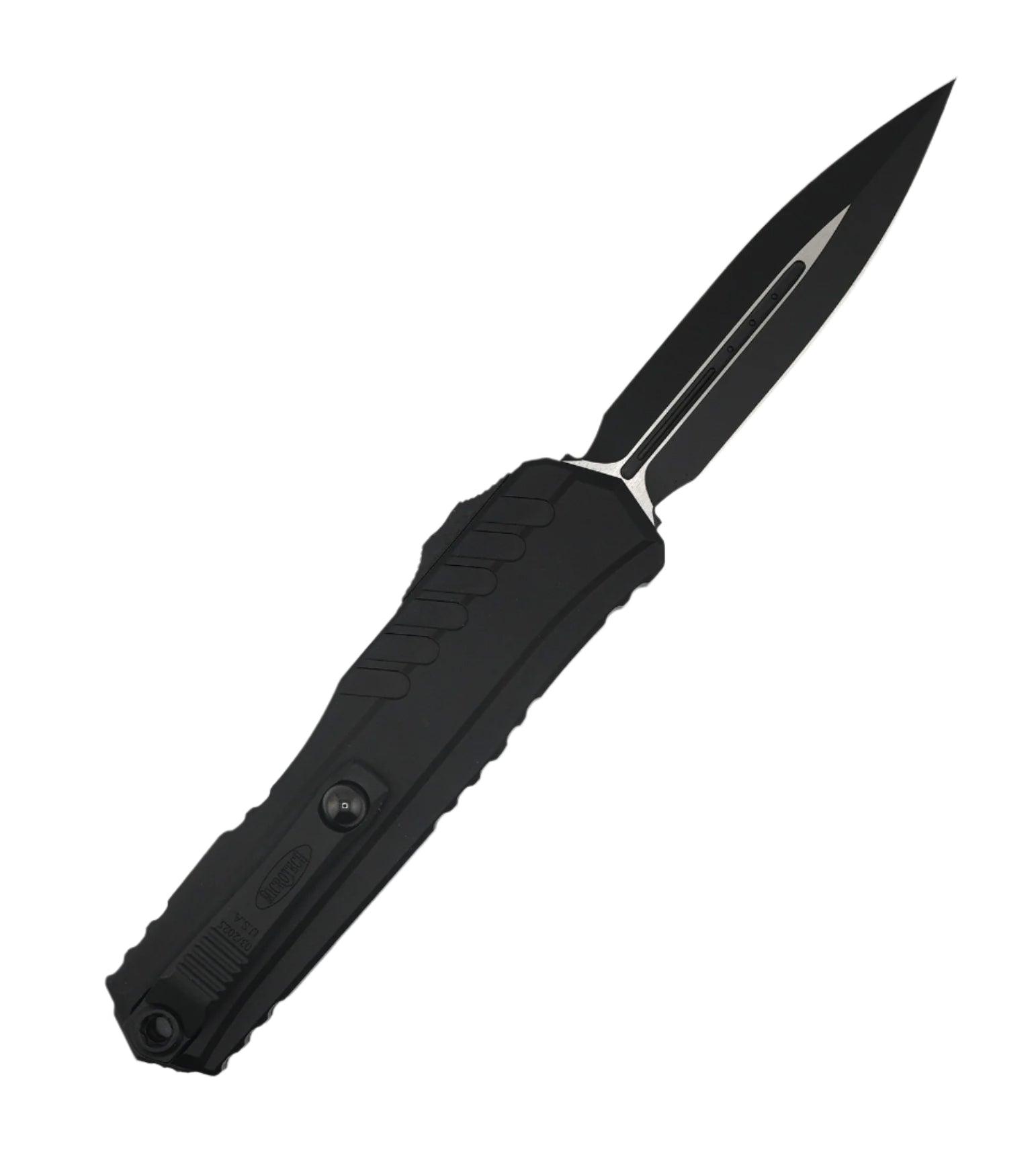 Microtech 1242-1T Cypher II D/E Tactical Black Blade Standard w/ Black Aluminum Handle - NORTH RIVER OUTDOORS