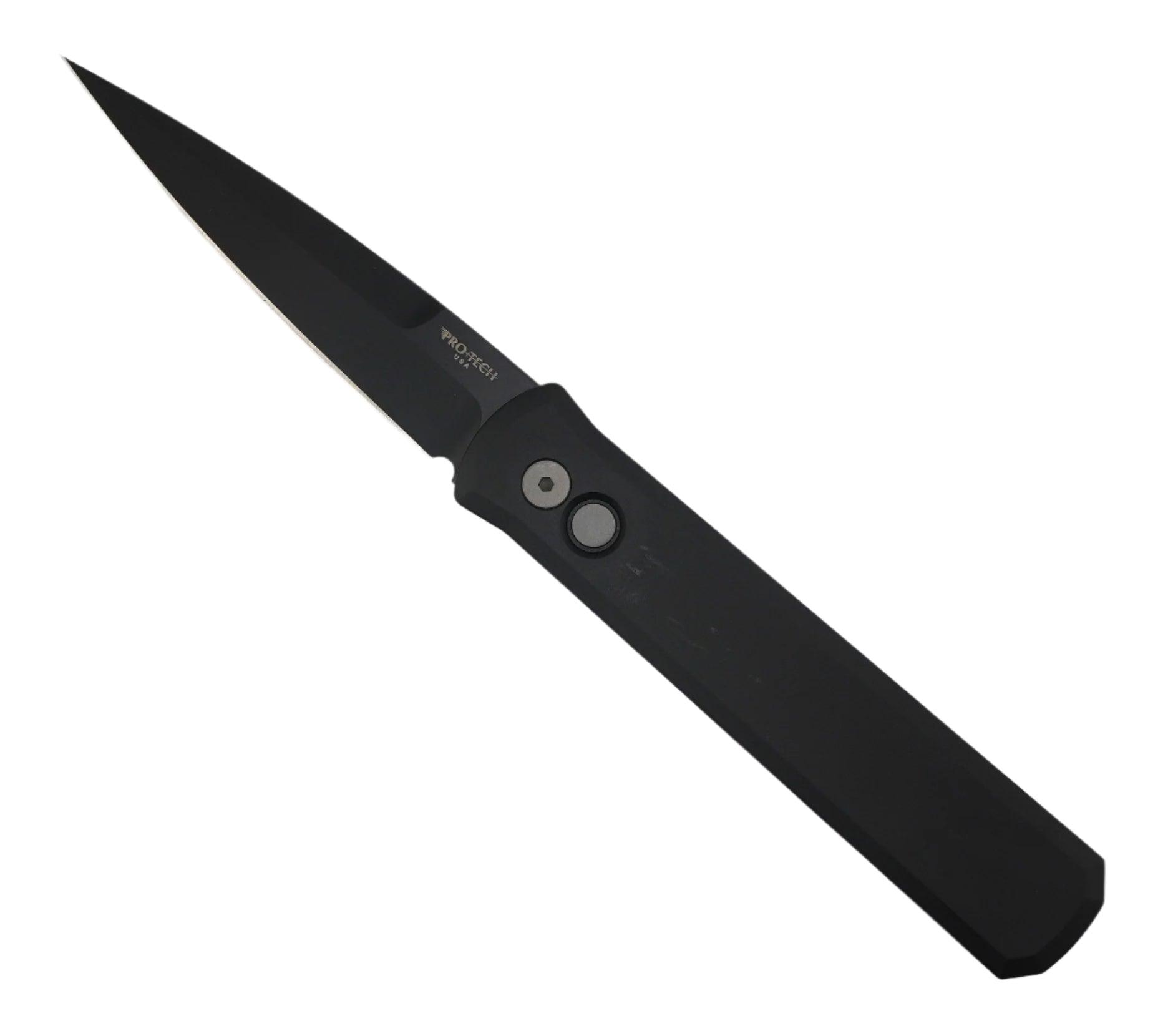 Pro-Tech 921 Godfather Auto Black Handle Knife (4" Black Blade) - NORTH RIVER OUTDOORS