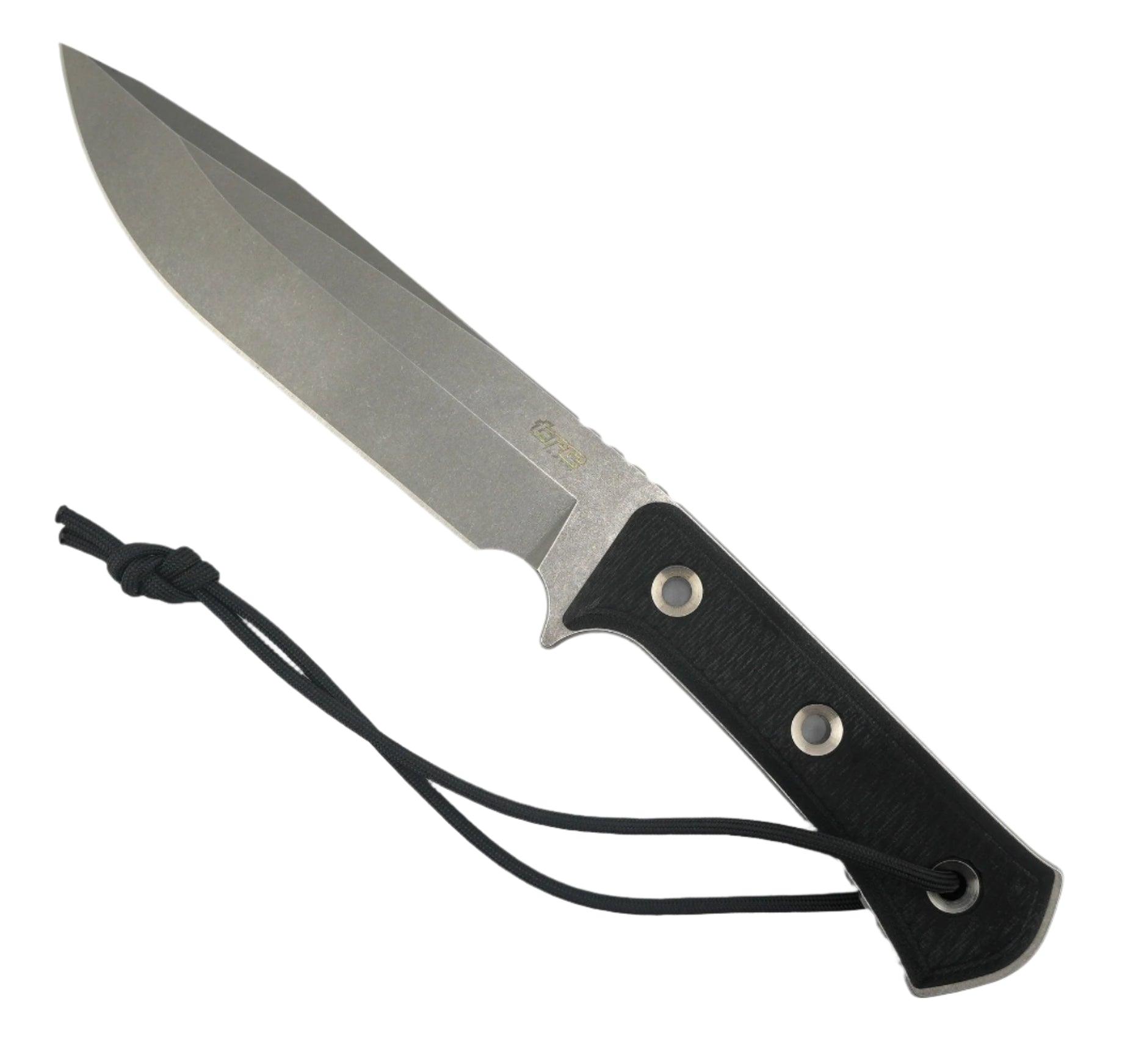 TRC Apocalypse Elmax Black Canvas Micarta Fixed Blade Stonewash Finish w/ Kydex Sheath - NORTH RIVER OUTDOORS