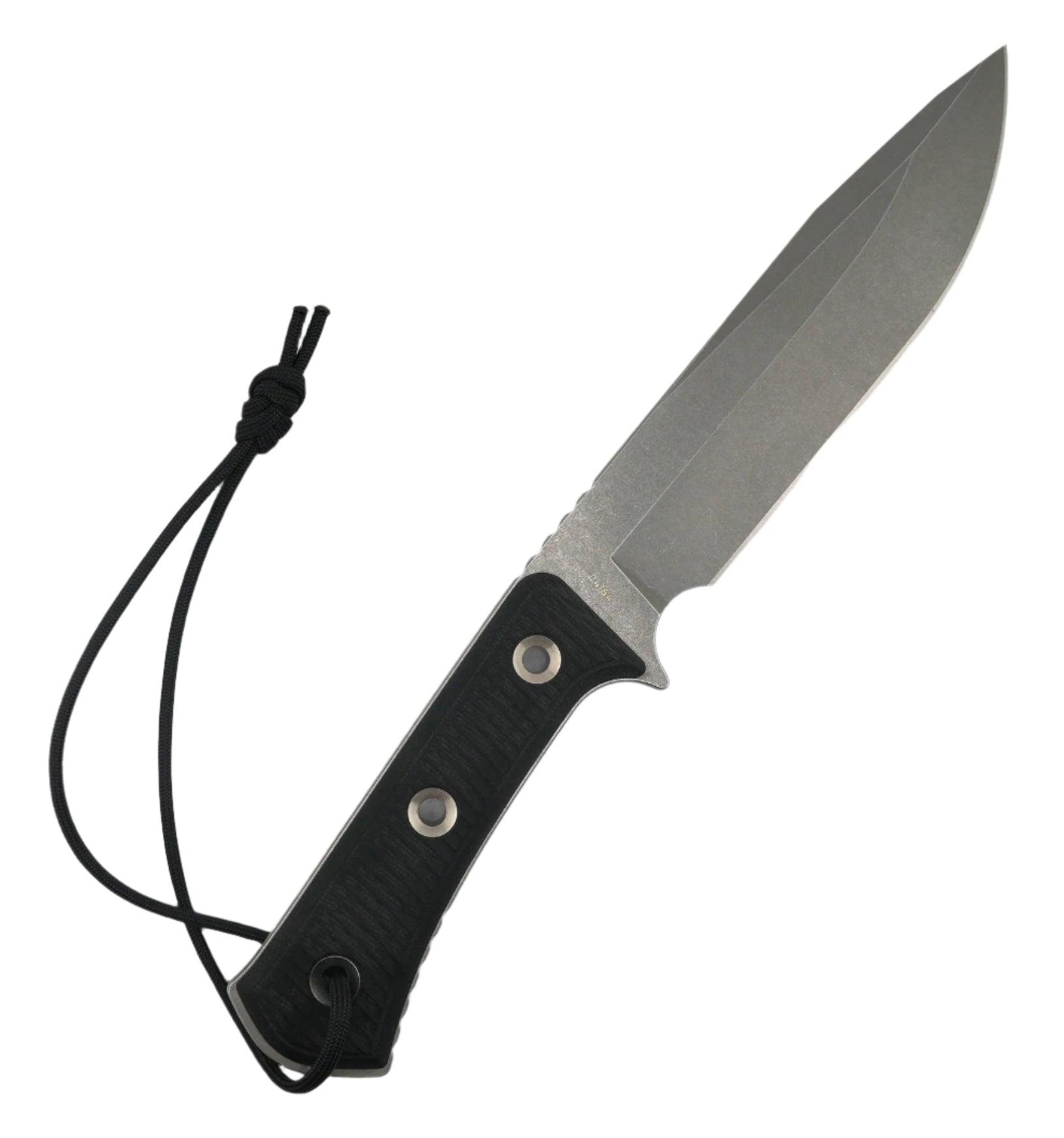 TRC Apocalypse Elmax Black Canvas Micarta Fixed Blade Stonewash Finish w/ Kydex Sheath - NORTH RIVER OUTDOORS