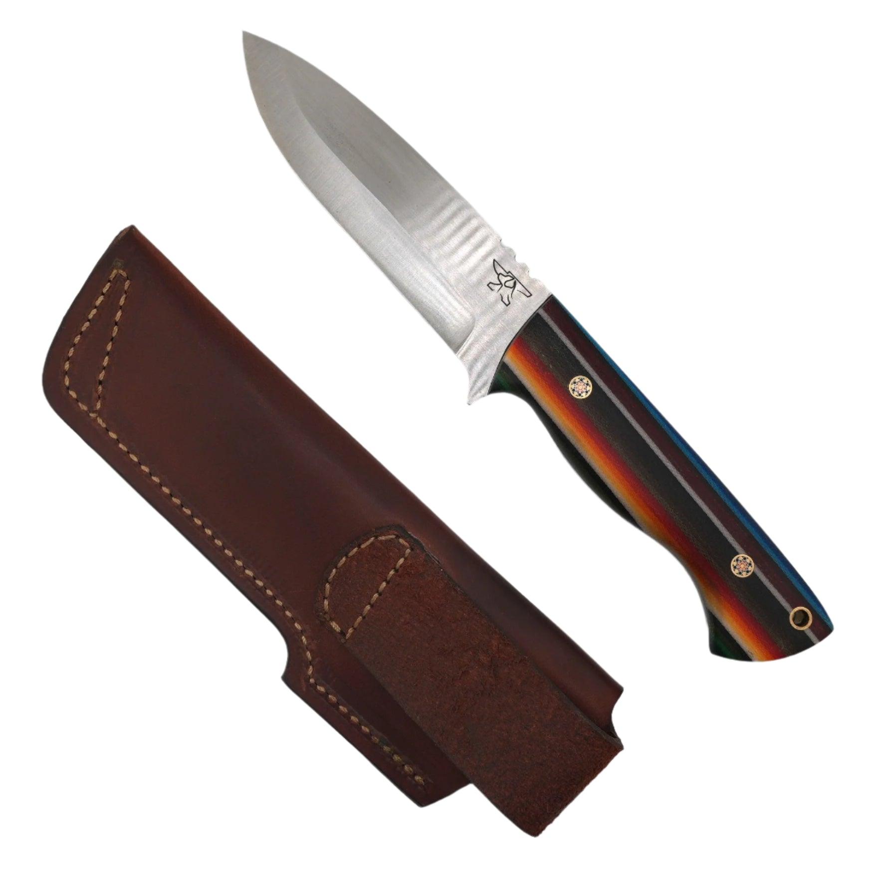 CUR Custom Kestrel Fixed Blade with Mexican Blanket Pattern Handle Mosaic Pins (USA) - NORTH RIVER OUTDOORS