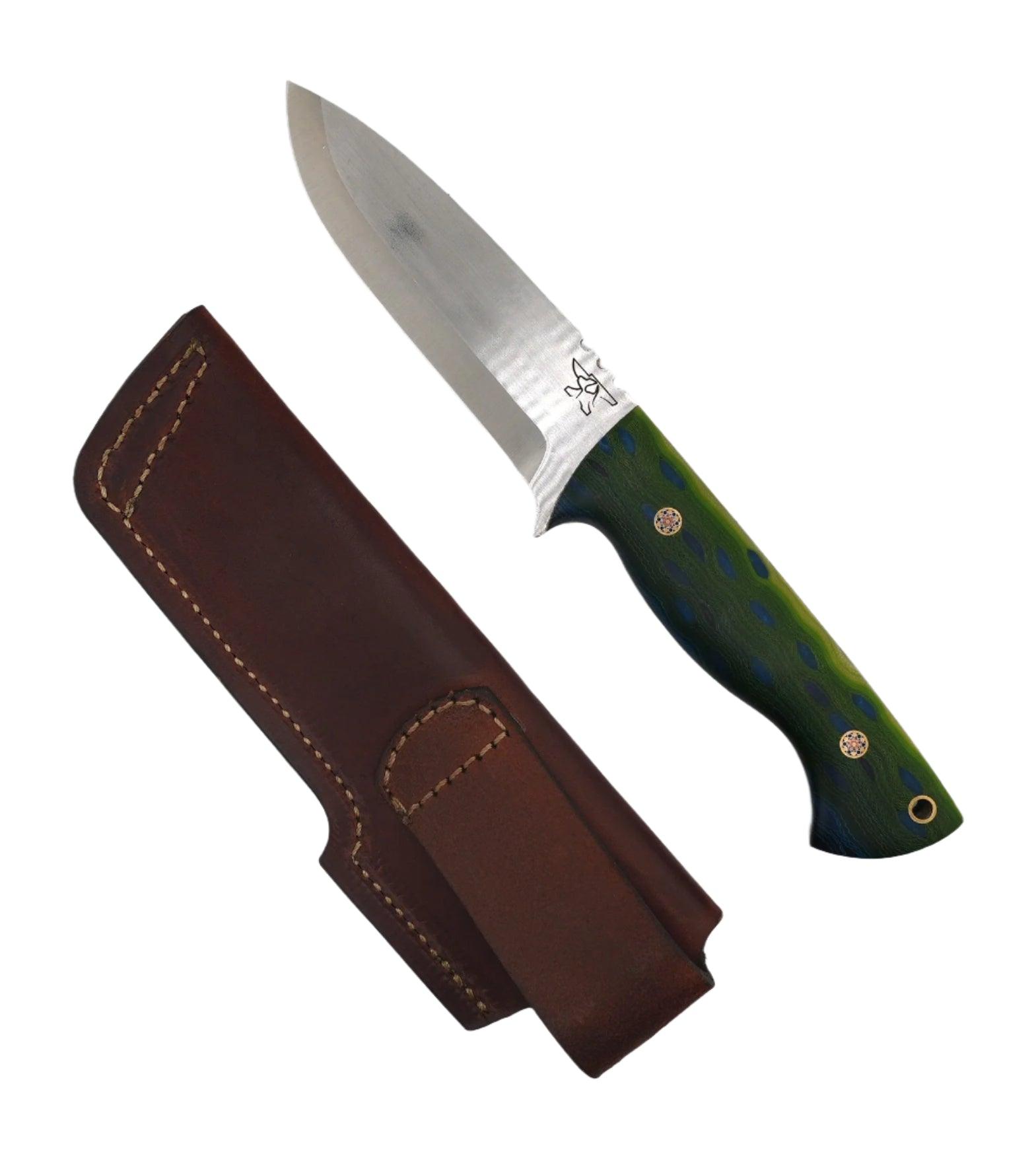 CUR Custom Kestrel Fixed Blade with Trout Pattern Handle Mosaic Pins (USA) - NORTH RIVER OUTDOORS