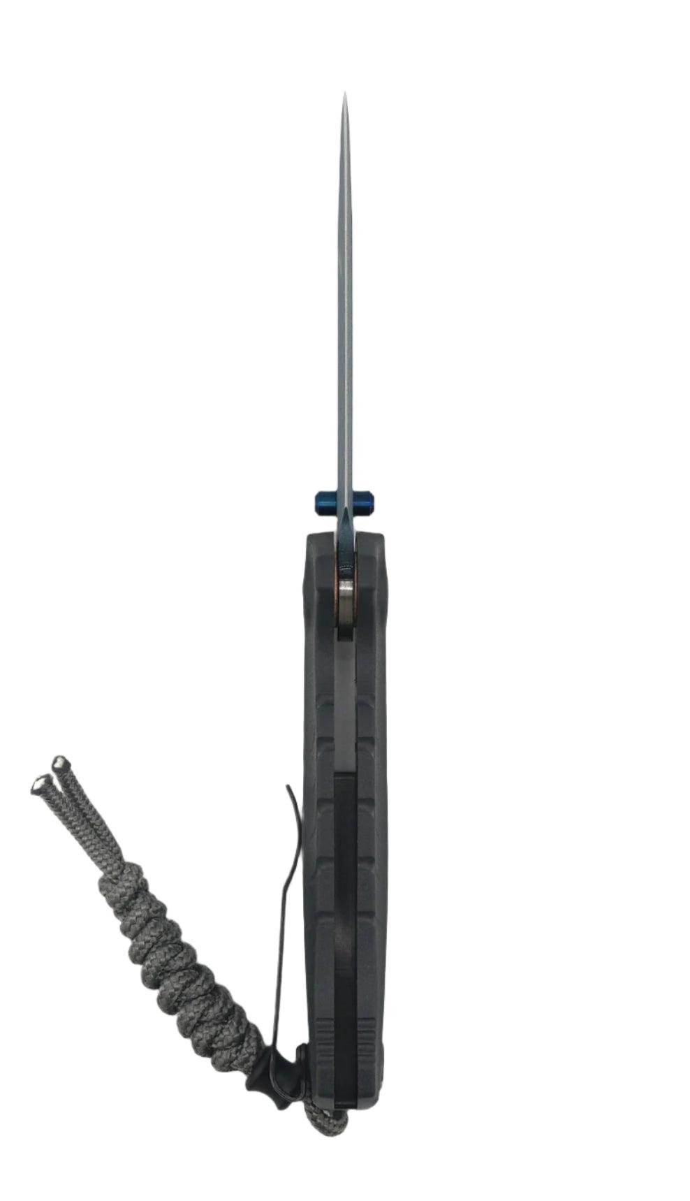 Benchmade 18065BT-01 Water Mini Adira Folding Knife 3.21" CPM-MagnaCut Blue Cerakote Drop Point Plain Blade w/ Tempest Gray Grivory Handles - NORTH RIVER OUTDOORS