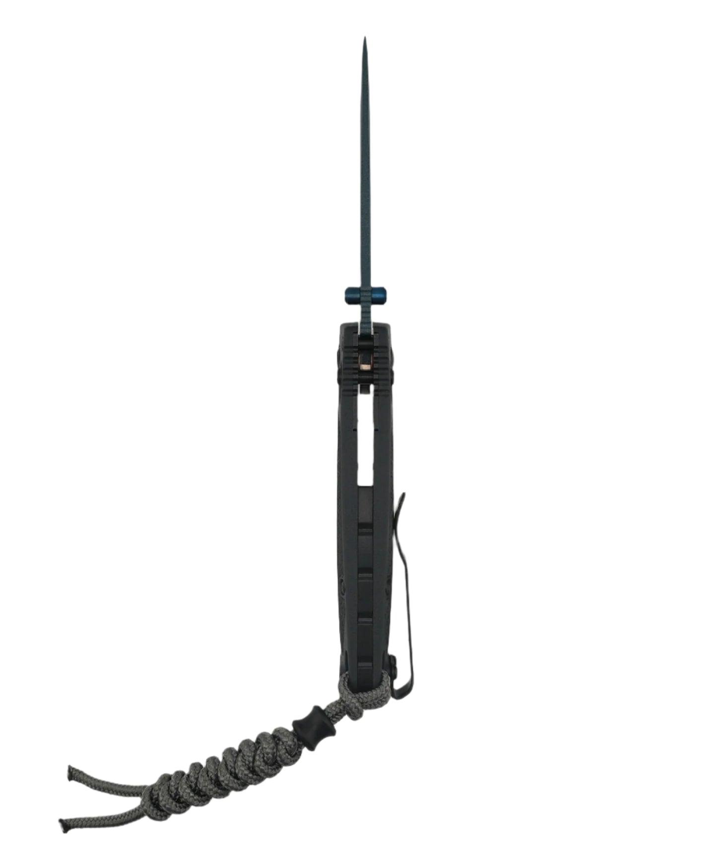 Benchmade 18065SBT-01 Water Mini Adira Folding Knife 3.21" CPM-MagnaCut Blue Cerakote Serrated Drop Point Blade w/ Tempest Gray Grivory Handles - NORTH RIVER OUTDOORS