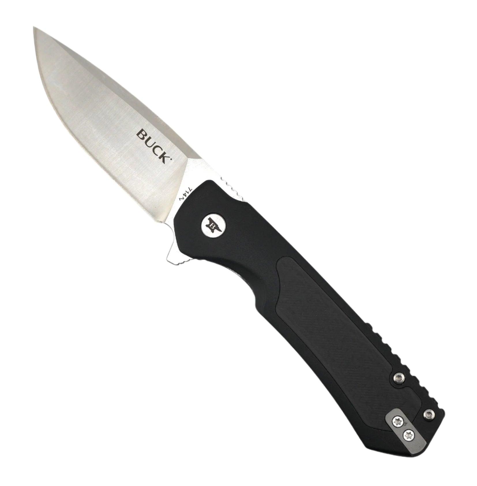 Buck 0714 Stinger Frame Lock Flipper Knife 3" D2 Satin Drop Point Blade w/ Aluminum Steel Handle and Carbon Fiber Inlay - NORTH RIVER OUTDOORS