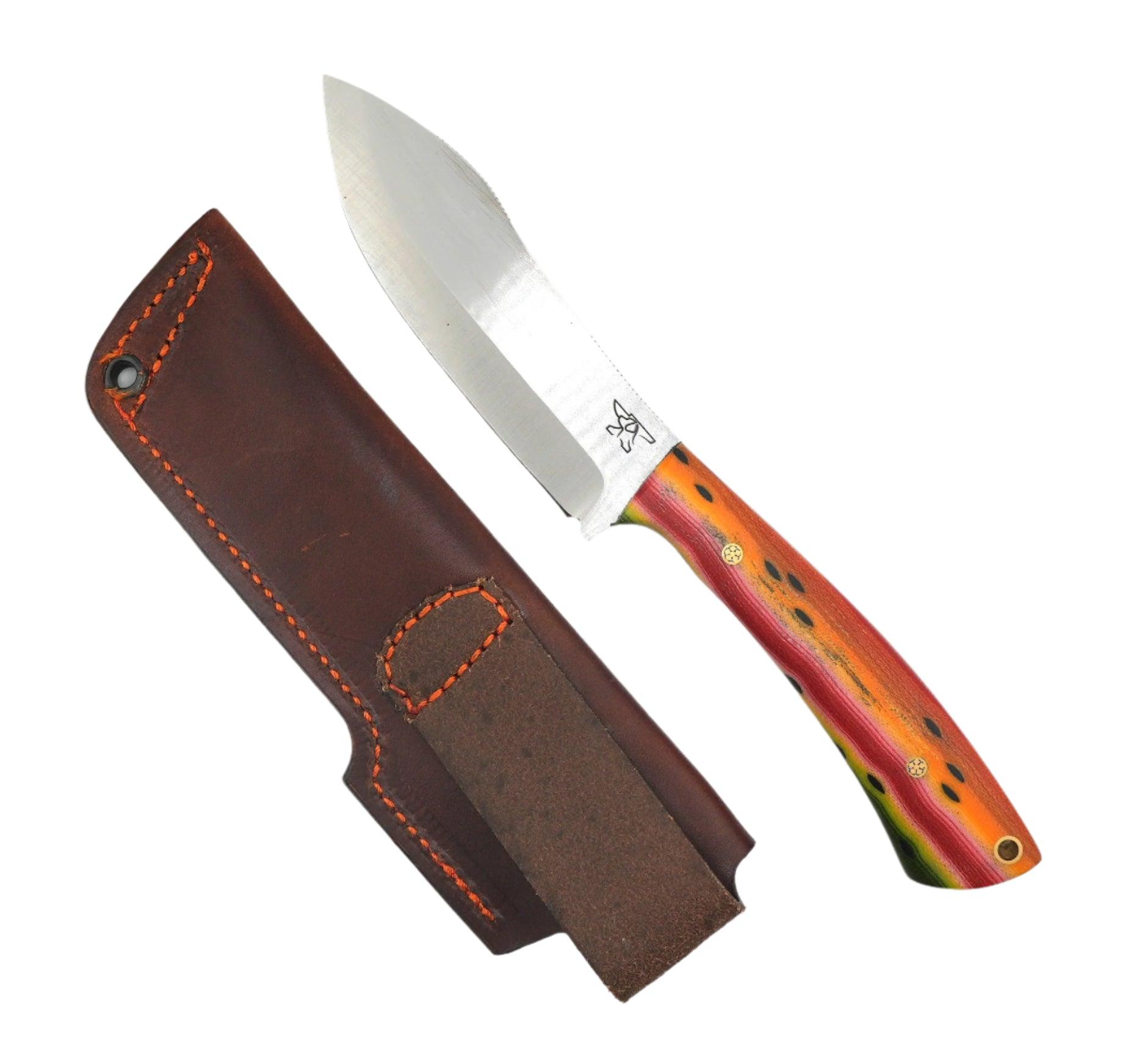 CUR Custom Nessmuk Bushcraft Fixed Blade with Rainbow Trout Handle Mosaic Pins (USA) (Copy) - NORTH RIVER OUTDOORS