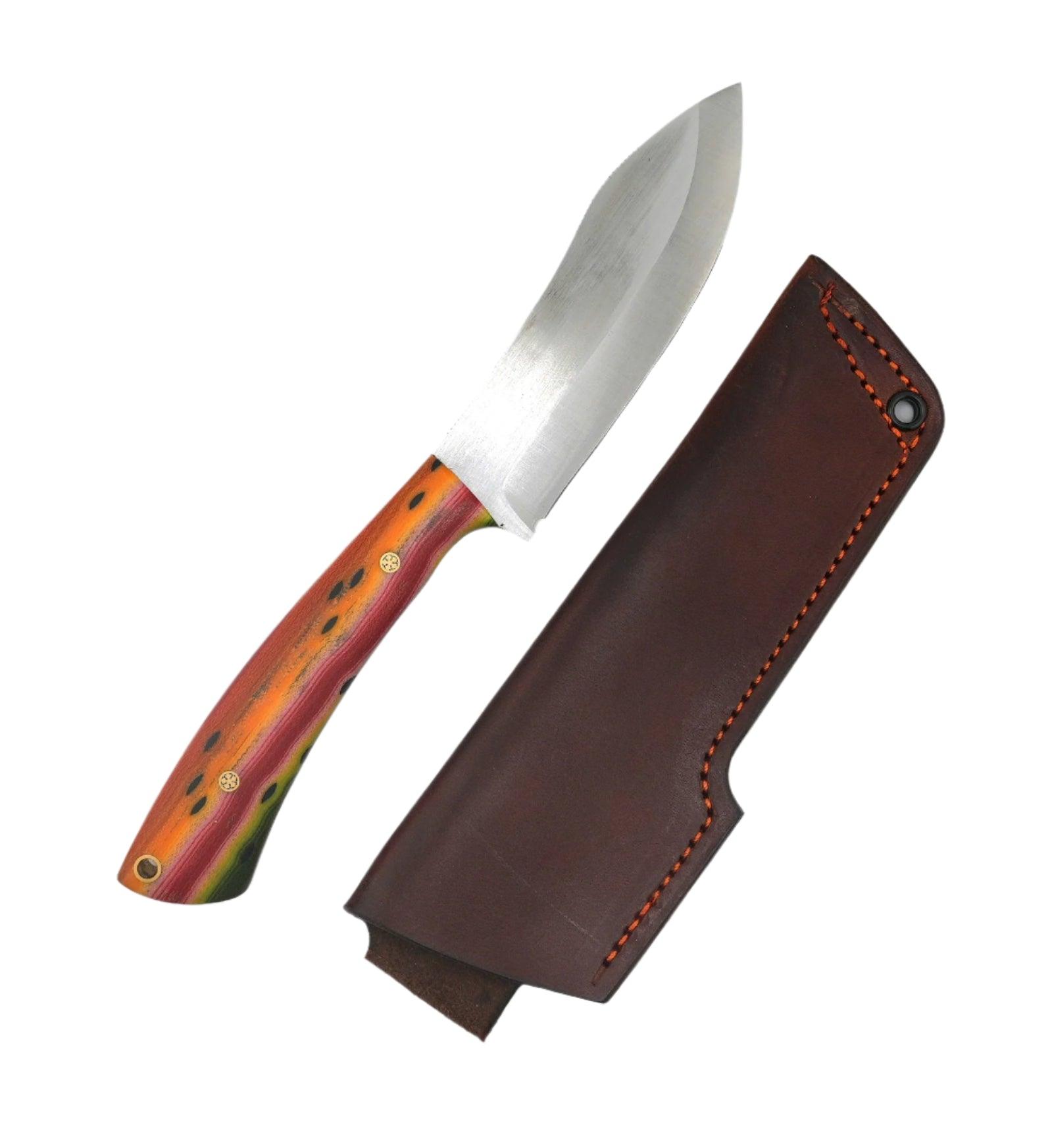 CUR Custom Nessmuk Bushcraft Fixed Blade with Rainbow Trout Handle Mosaic Pins (USA) (Copy) - NORTH RIVER OUTDOORS