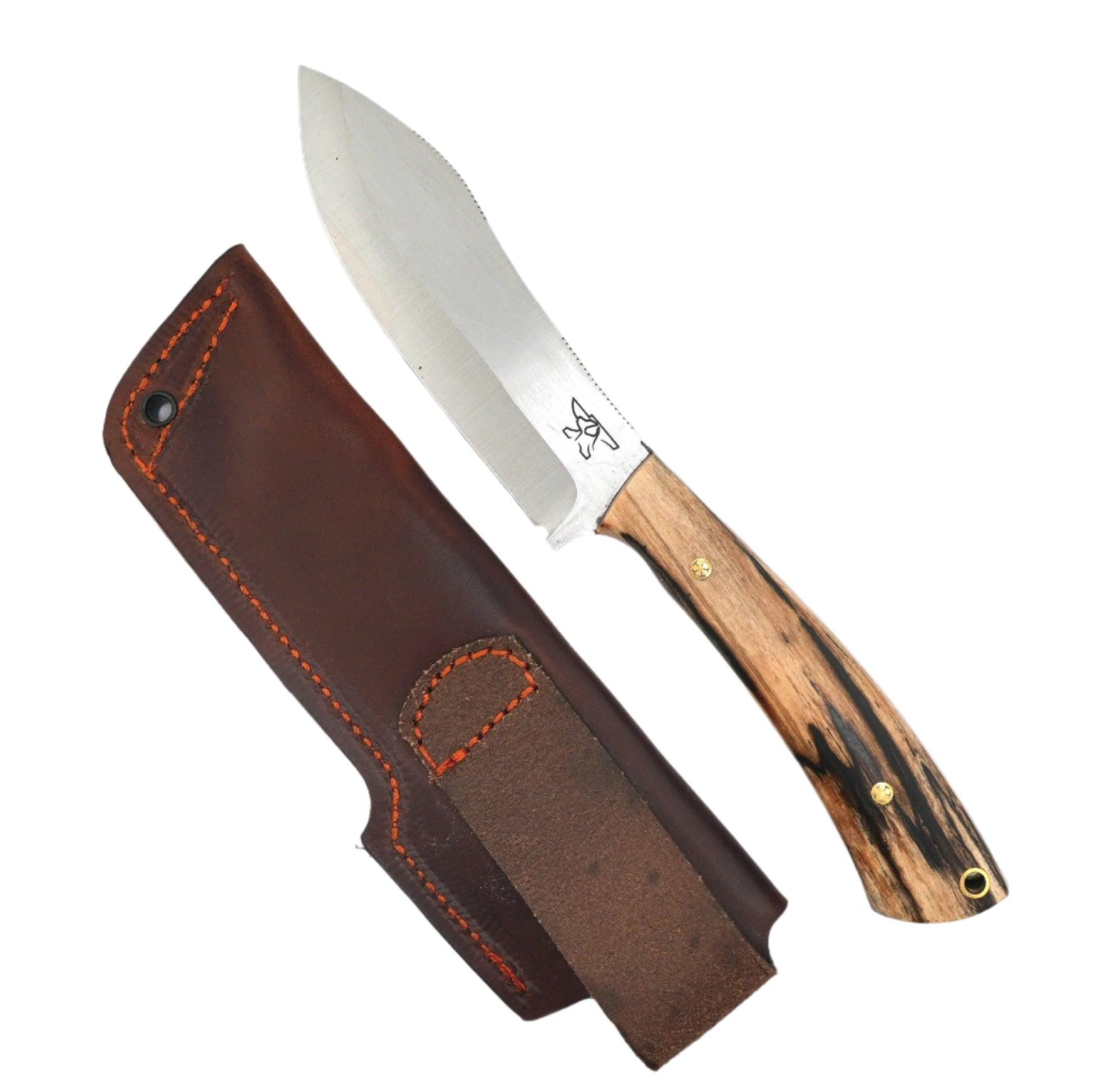 CUR Custom Nessmuk Bushcraft Fixed Blade with Spalted Maple Wood Handle Mosaic Pins (USA) - NORTH RIVER OUTDOORS