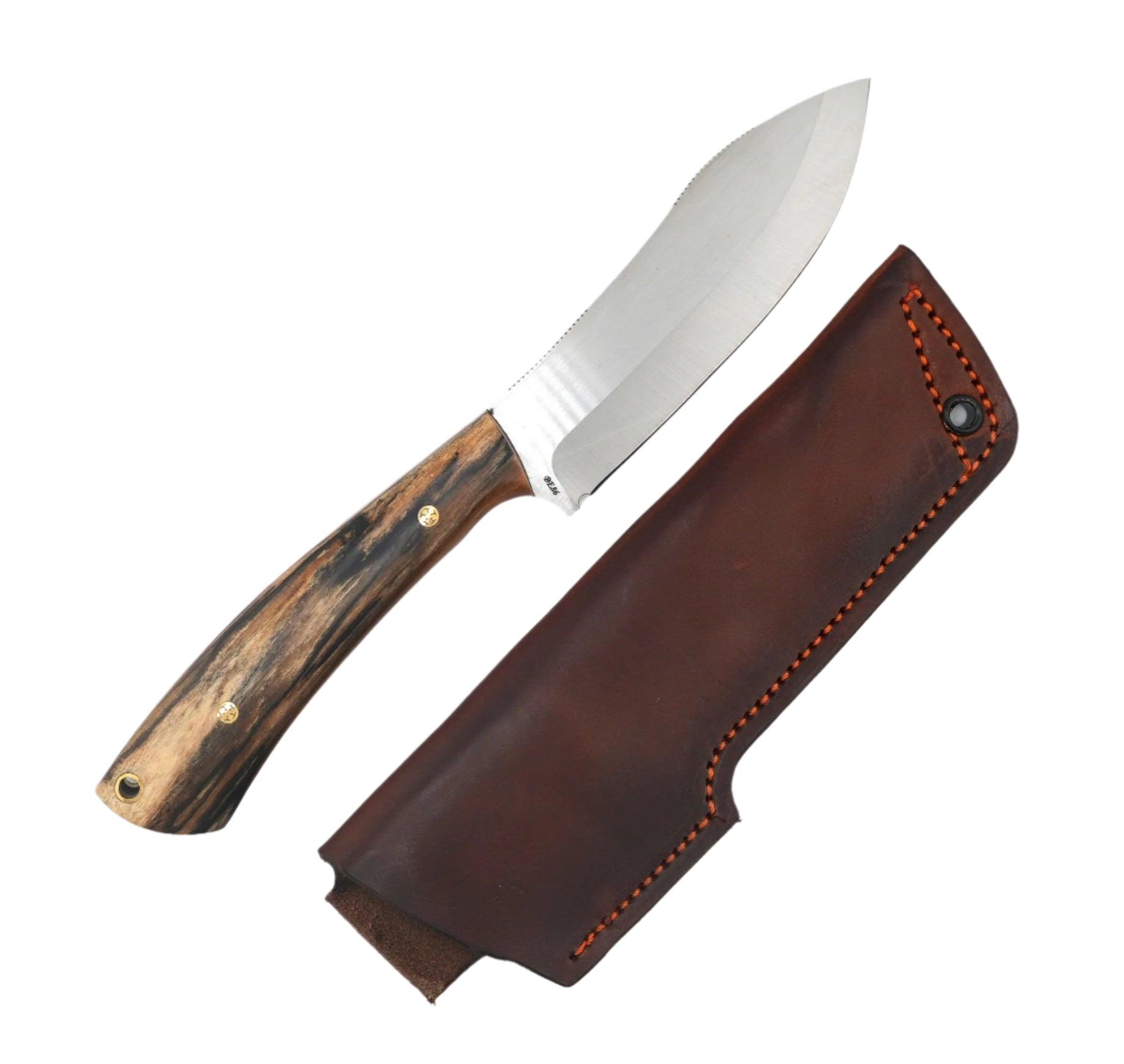 CUR Custom Nessmuk Bushcraft Fixed Blade with Spalted Maple Wood Handle Mosaic Pins (USA) - NORTH RIVER OUTDOORS