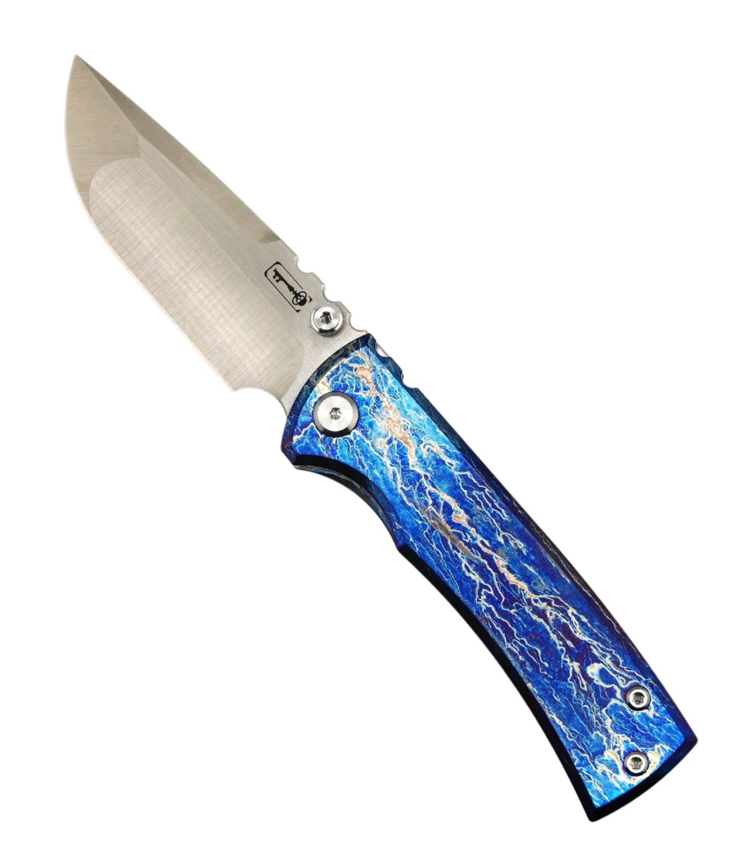 Chaves Redencion Street Custom Titanium Drop Point Knife "LightningStrike" - NORTH RIVER OUTDOORS