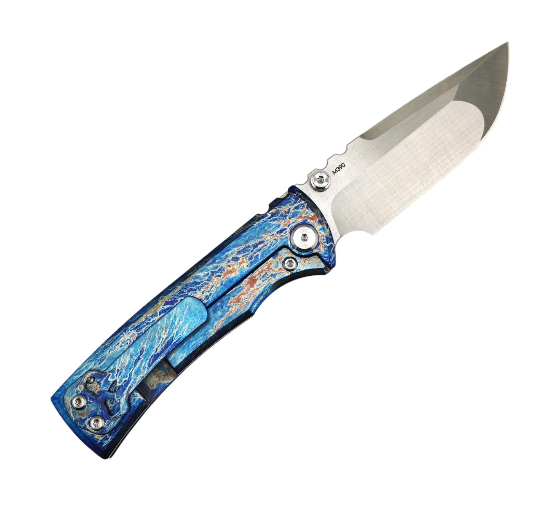 Chaves Redencion Street Custom Titanium Drop Point Knife "LightningStrike" - NORTH RIVER OUTDOORS