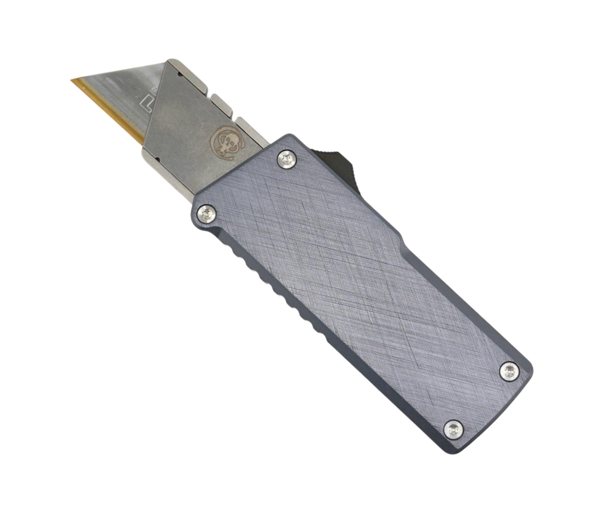 Chaves C.H.U.B Auto OTF with Crosshatch Blue Steel Grey Handles (USA) - NORTH RIVER OUTDOORS