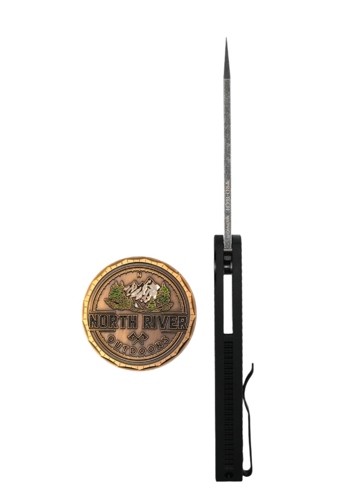 Pro-Tech Malibu Flipper Black Dragon Scale Handles Acid Washed Magnacut Reverse Tanto - NORTH RIVER OUTDOORS