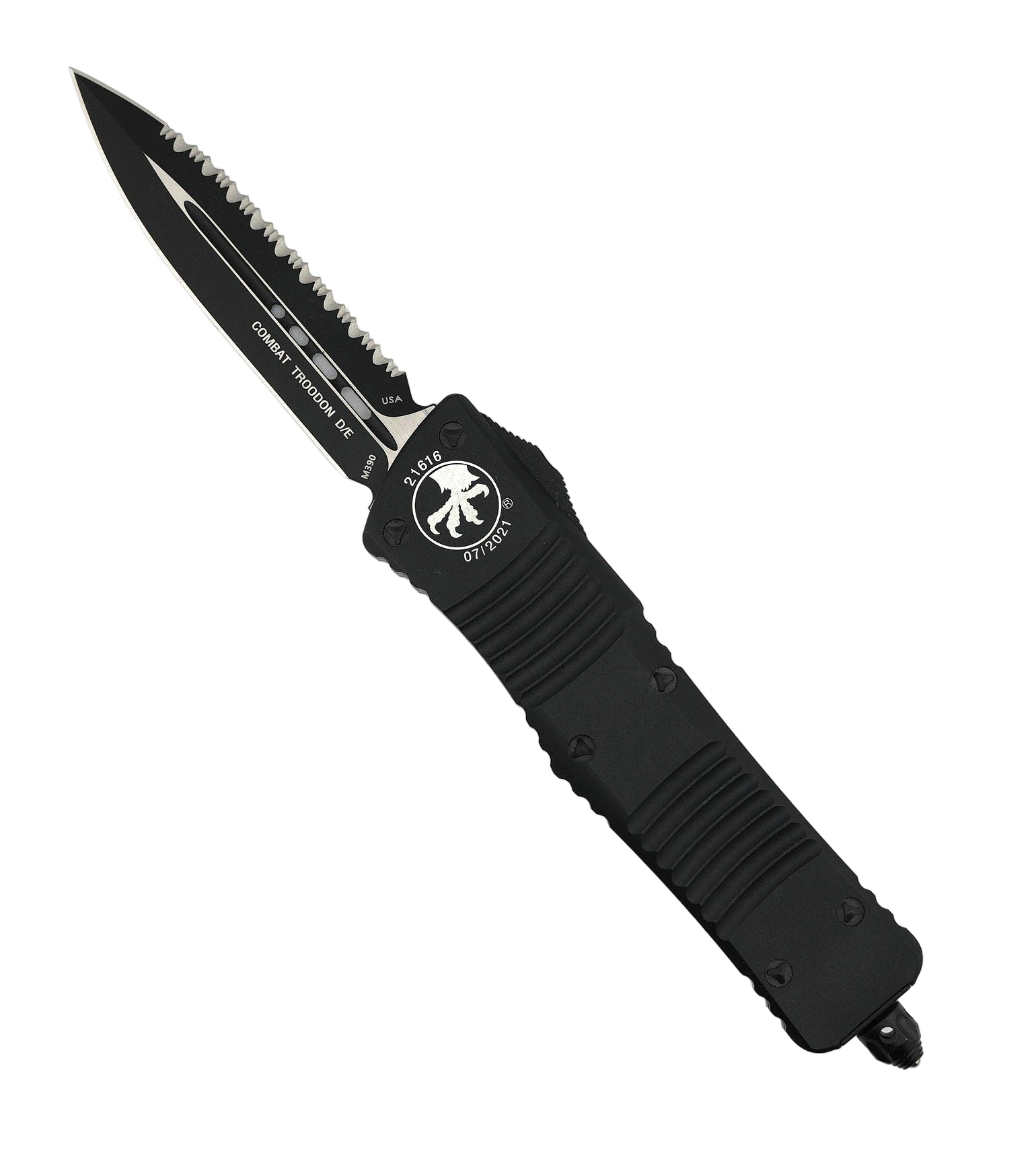 Microtech 142-3T Combat Troodon D/E - Black Handle - Full Serrations