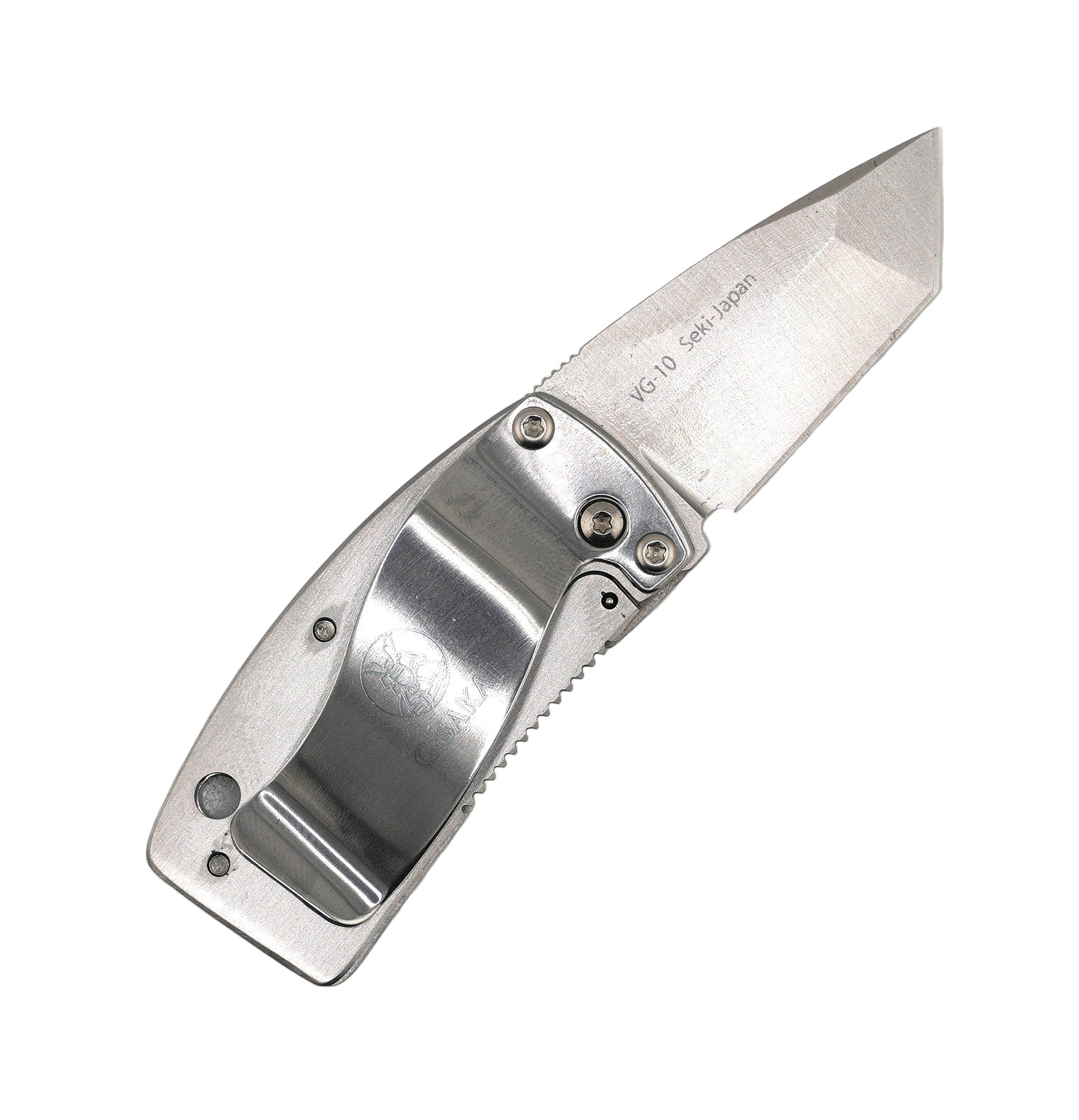 G. Sakai Stainless Skull Money Clip Folding Knife Engravable (Japan)