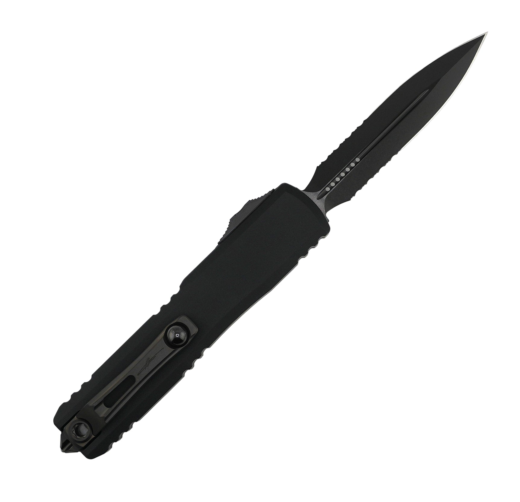 Microtech Ultratech Gen III ZBP Shadow DLC D/E Partial Serrated Auto Knife 3.5" 122-2DLCTSH