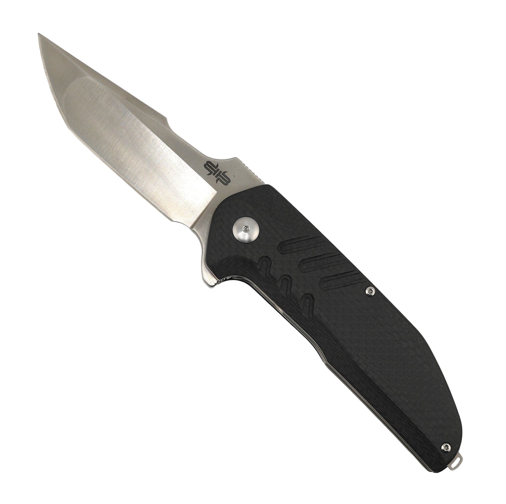 Brous Blades: Strife Folding Knife w/ Carbon Fiber Handle & Stonewash Finish Blade