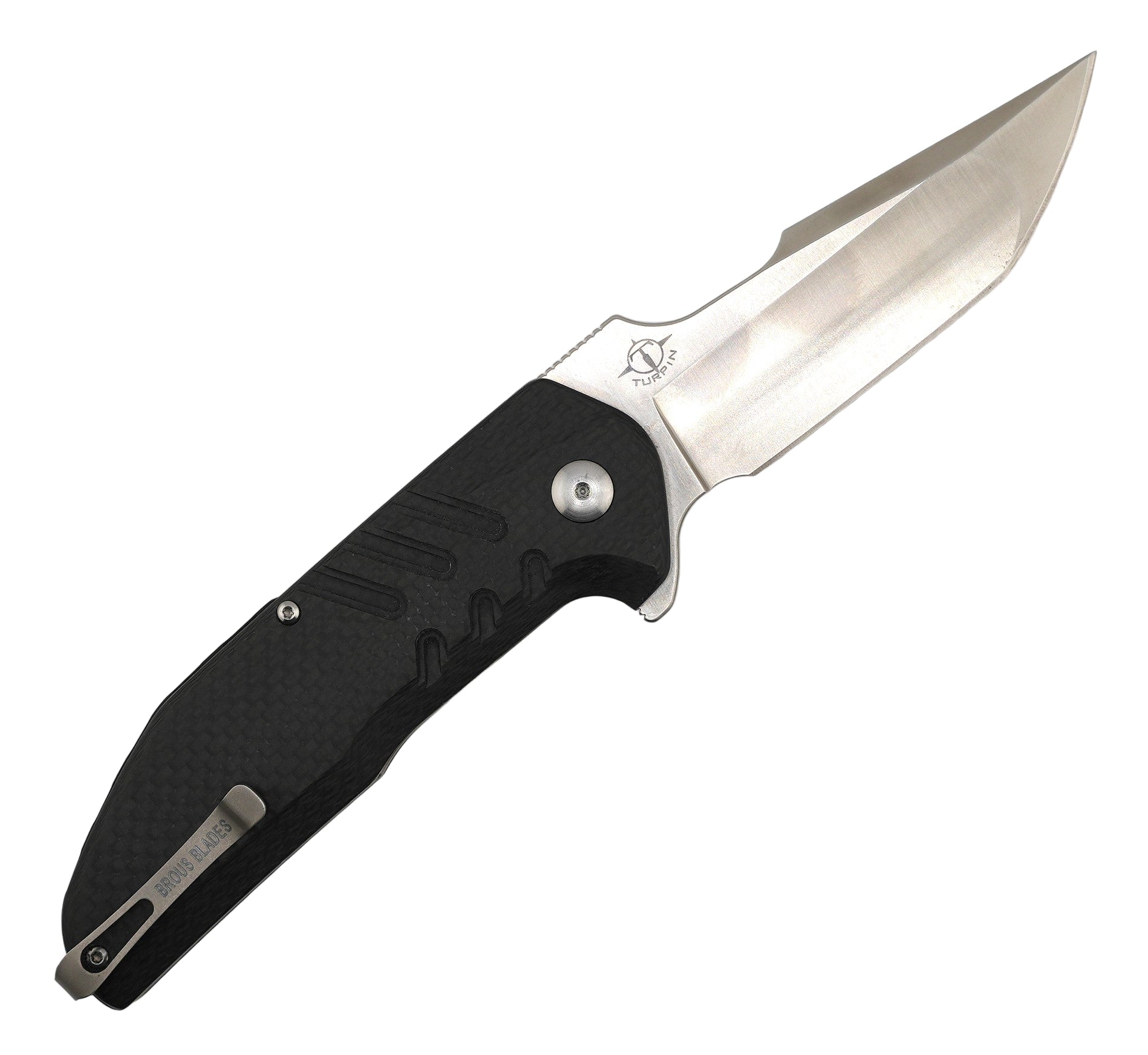 Brous Blades: Strife Folding Knife w/ Carbon Fiber Handle & Stonewash Finish Blade