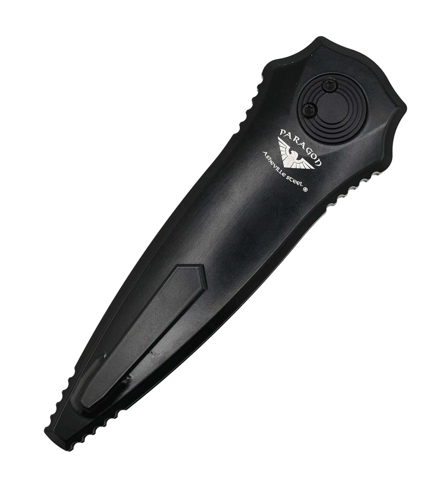 Asheville Steel Warlock Cerakote Black Handles Ti Clip Gravity Knife S35VN (USA)