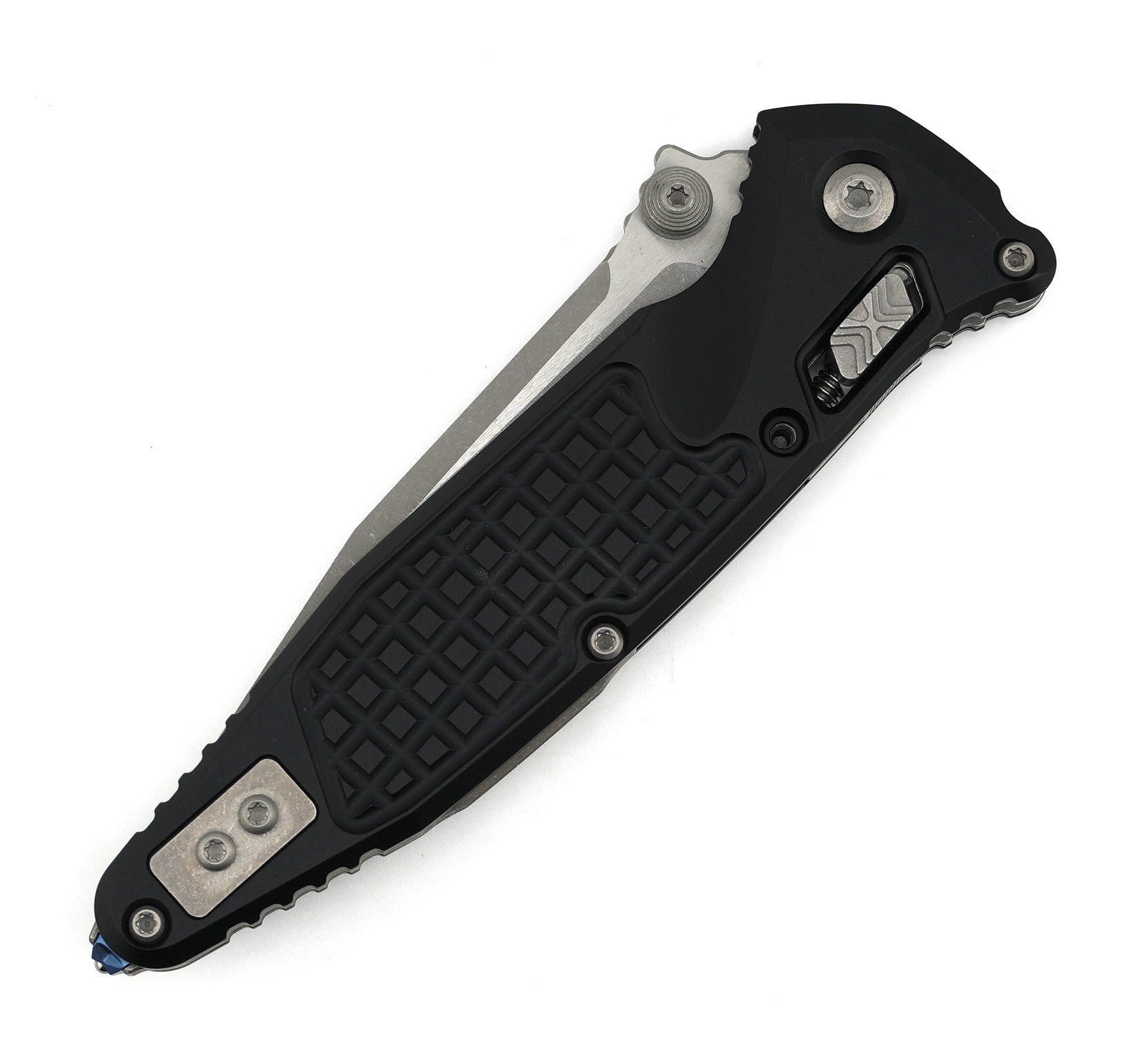 Microtech 160RL-10APFR Socom Elite RAM-LOK Folding Knife 4" M390MK Apocalyptic Clip Point Blade w/ Black Frag Aluminum Handles & Reversible Clip