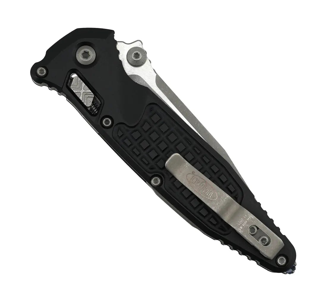 Microtech 160RL-10APFR Socom Elite RAM-LOK Folding Knife 4" M390MK Apocalyptic Clip Point Blade w/ Black Frag Aluminum Handles & Reversible Clip