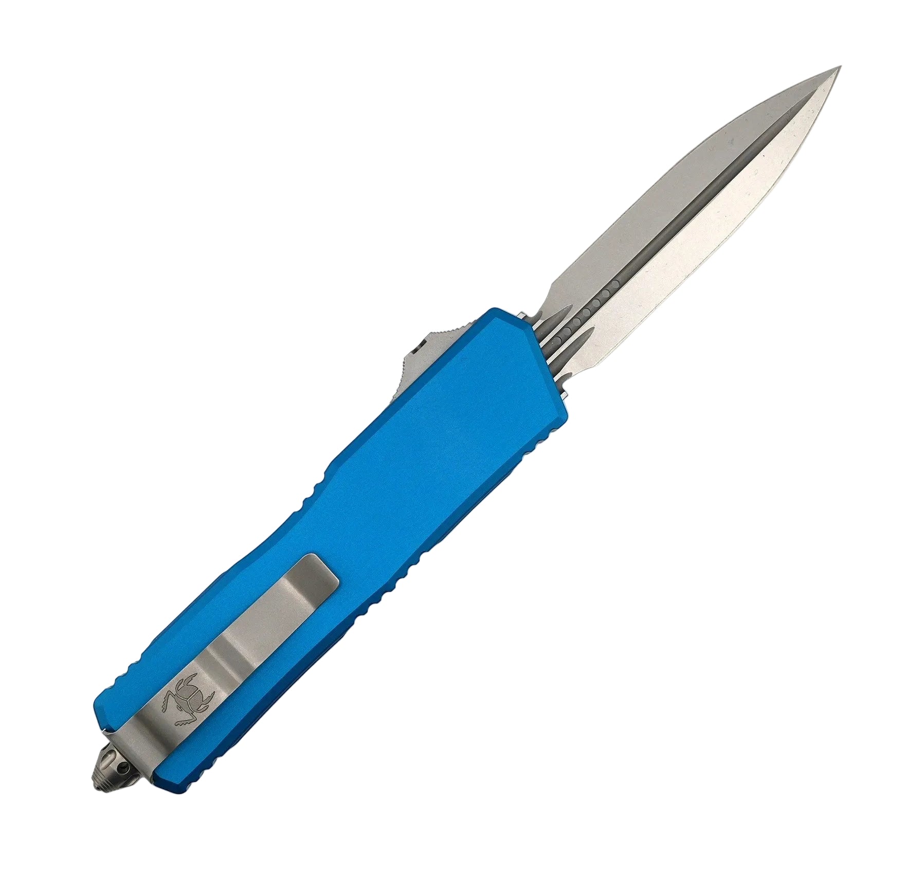 Microtech 1175-10BL Scarab II Gen III Executive Blue Handle D/E Stonewashed Blade