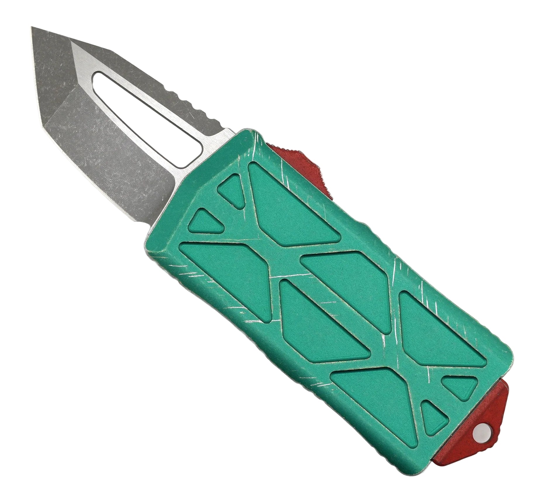 Microtech Exocet Bounty Hunter OTF AUTO Knife 1.98" Apocalyptic Tanto Blade, Green Apoc
