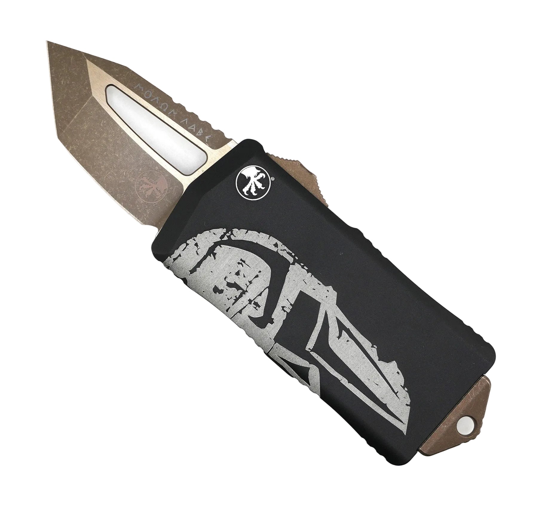 Microtech Exocet Bronze Molon Labe OTF AUTO Knife 1.98" Tanto Blade 158-13MLS