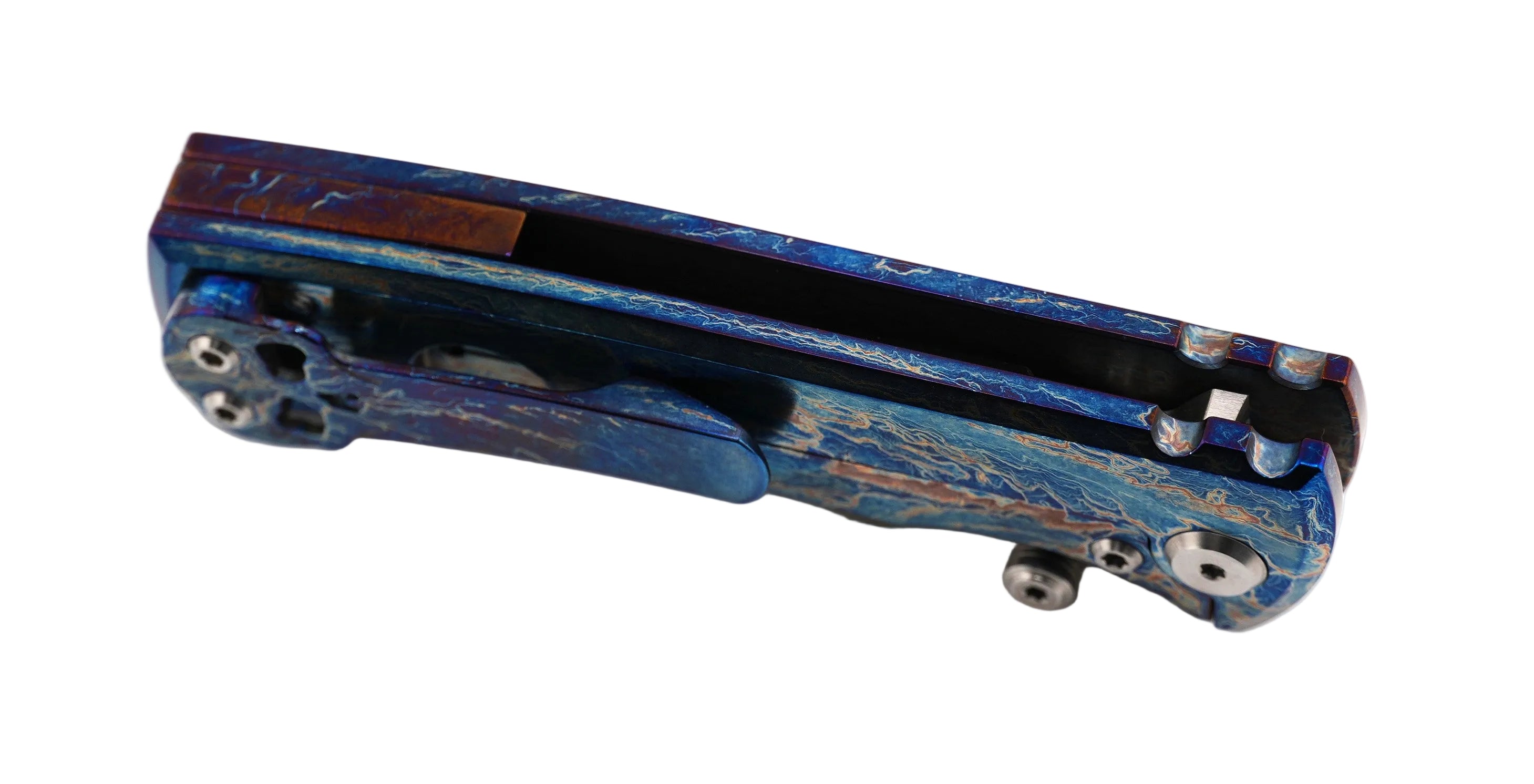 Chaves Redencion Street Custom Titanium Drop Point Knife "LightningStrike"