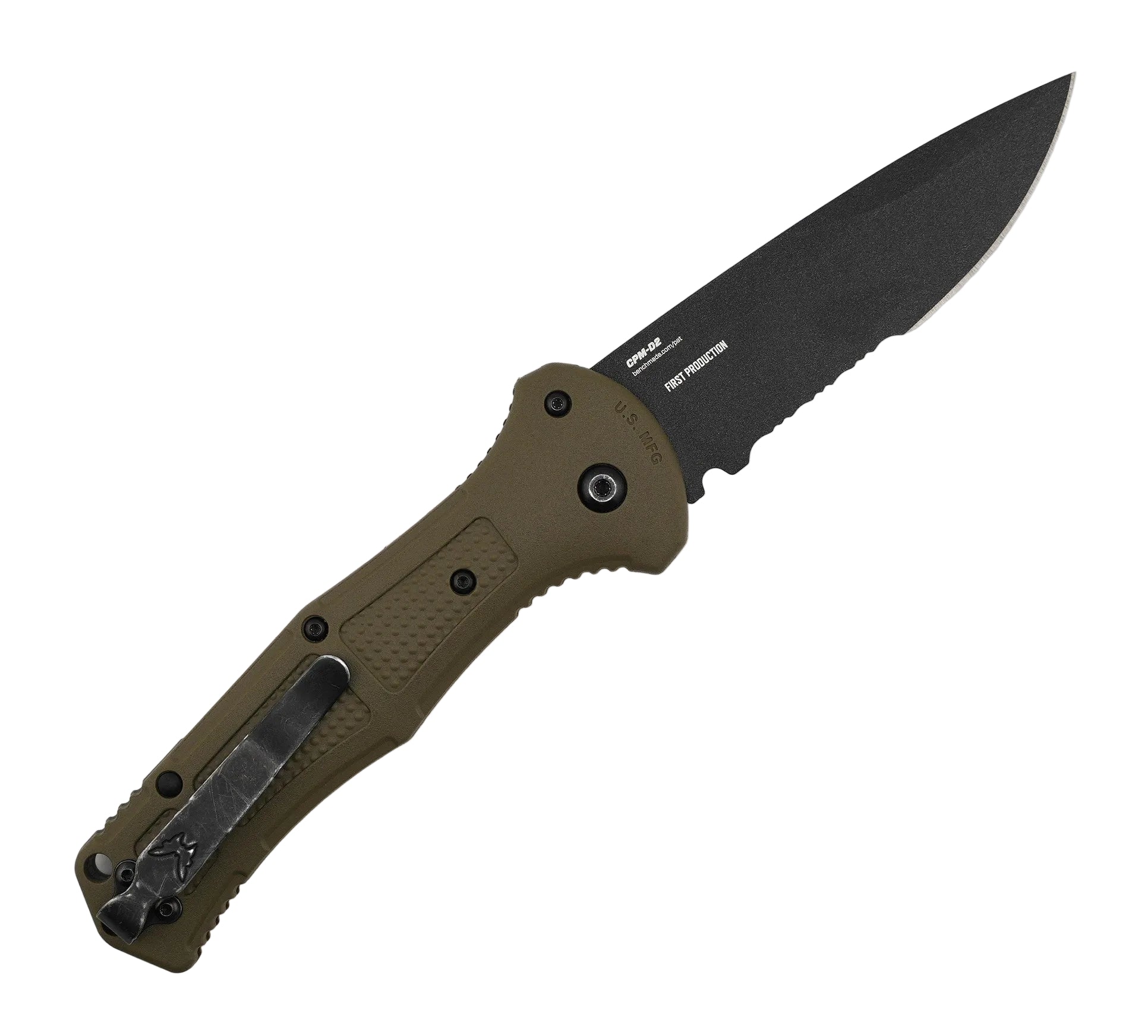 Benchmade Claymore Auto Knife 9070SBK-1 CPM-D2 Ranger Green Grivory Handles (Pre-Owned)