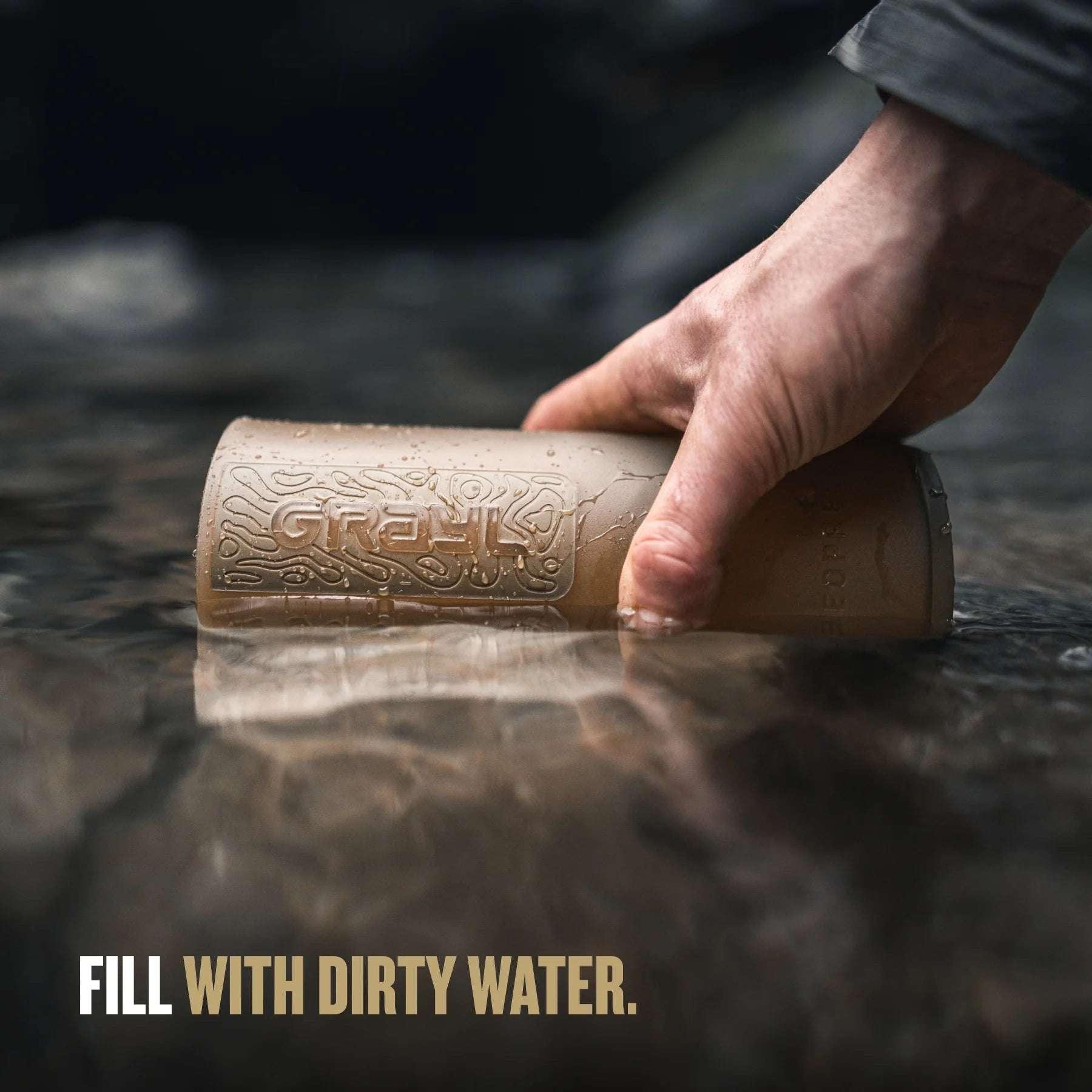 Grayl GeoPress Water Filter and Purifier Bottle Covert Edition - 24 fl. oz. - NORTH RIVER OUTDOORS